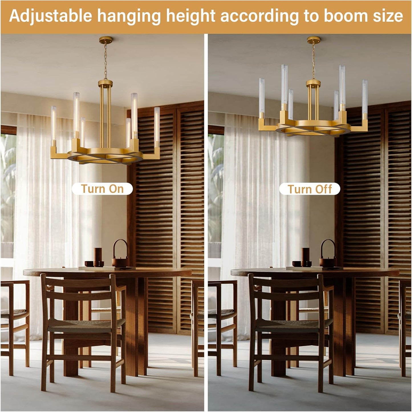 Modern glass tube chandelier