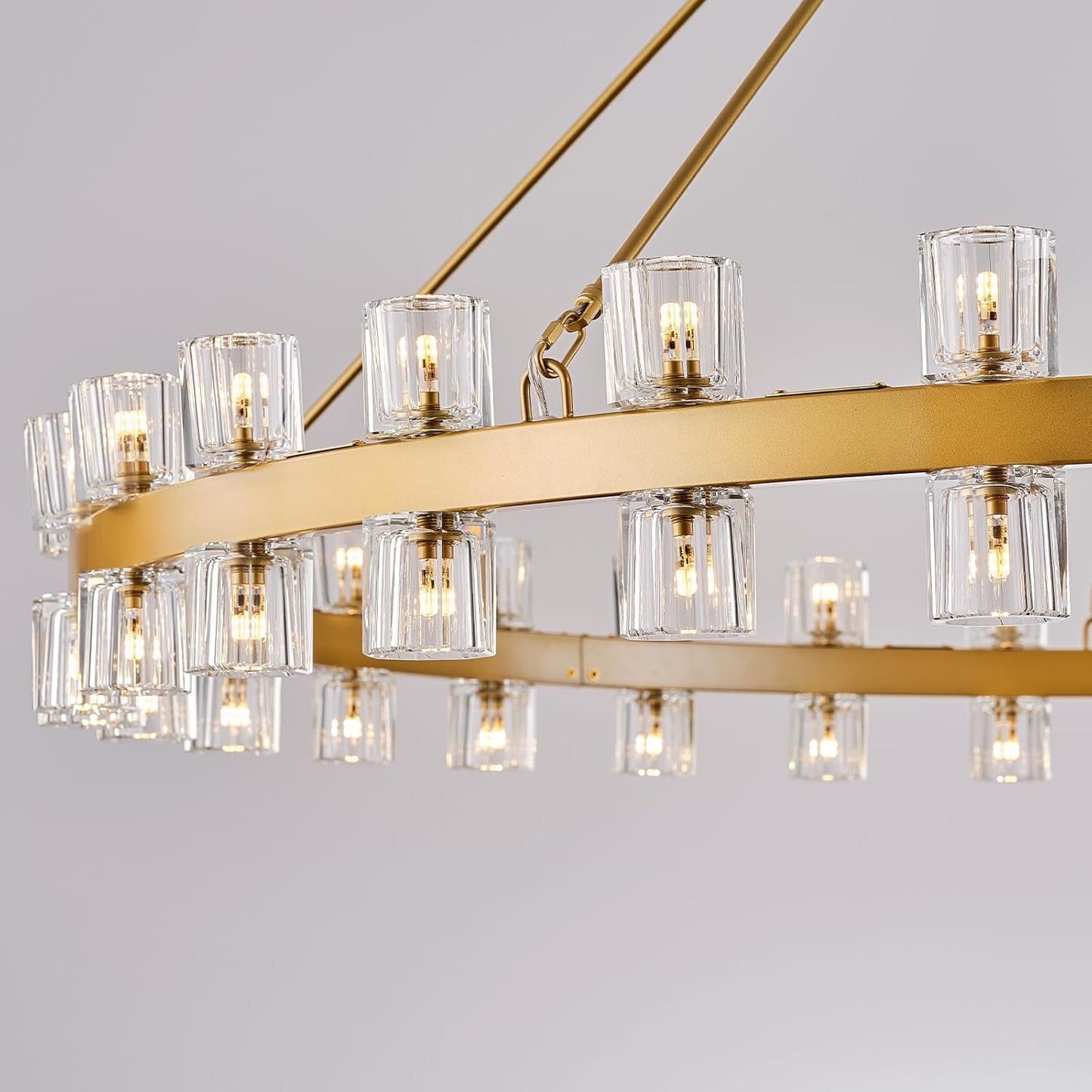 Modern Crystal Chandelier – Gold / Black – Multiple Sizes & Shapes