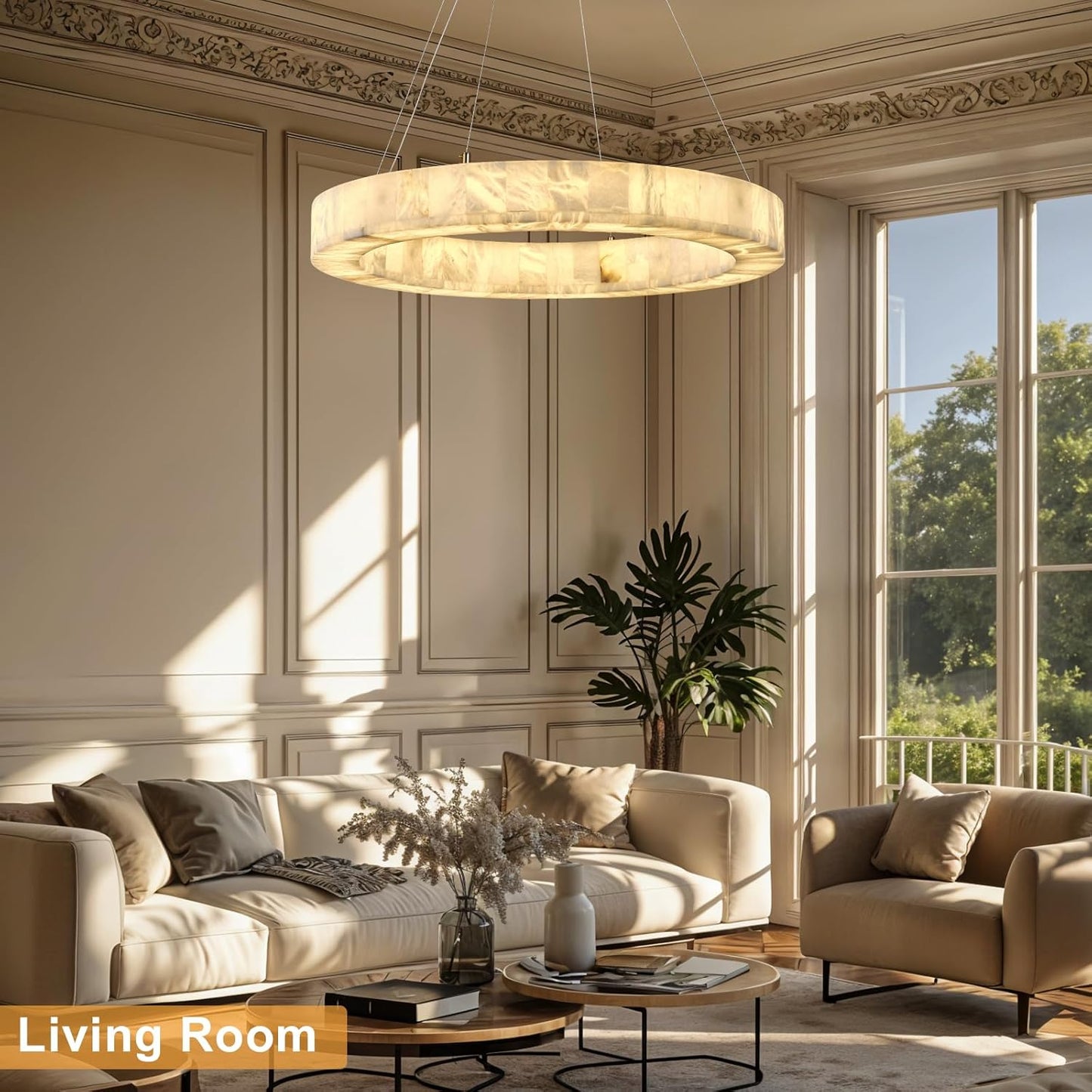 Modern alabaster chandelier