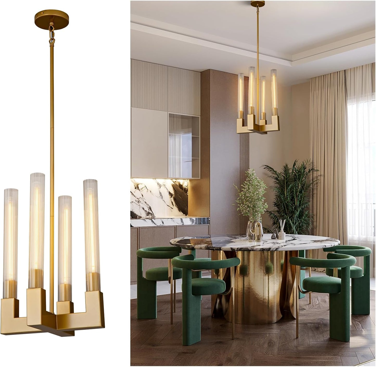 Modern glass tube chandelier