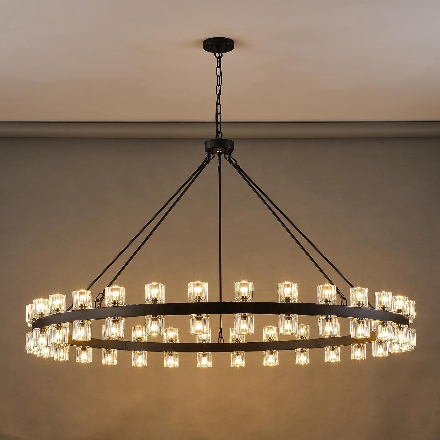 Modern Crystal Chandelier – Gold / Black – Multiple Sizes & Shapes