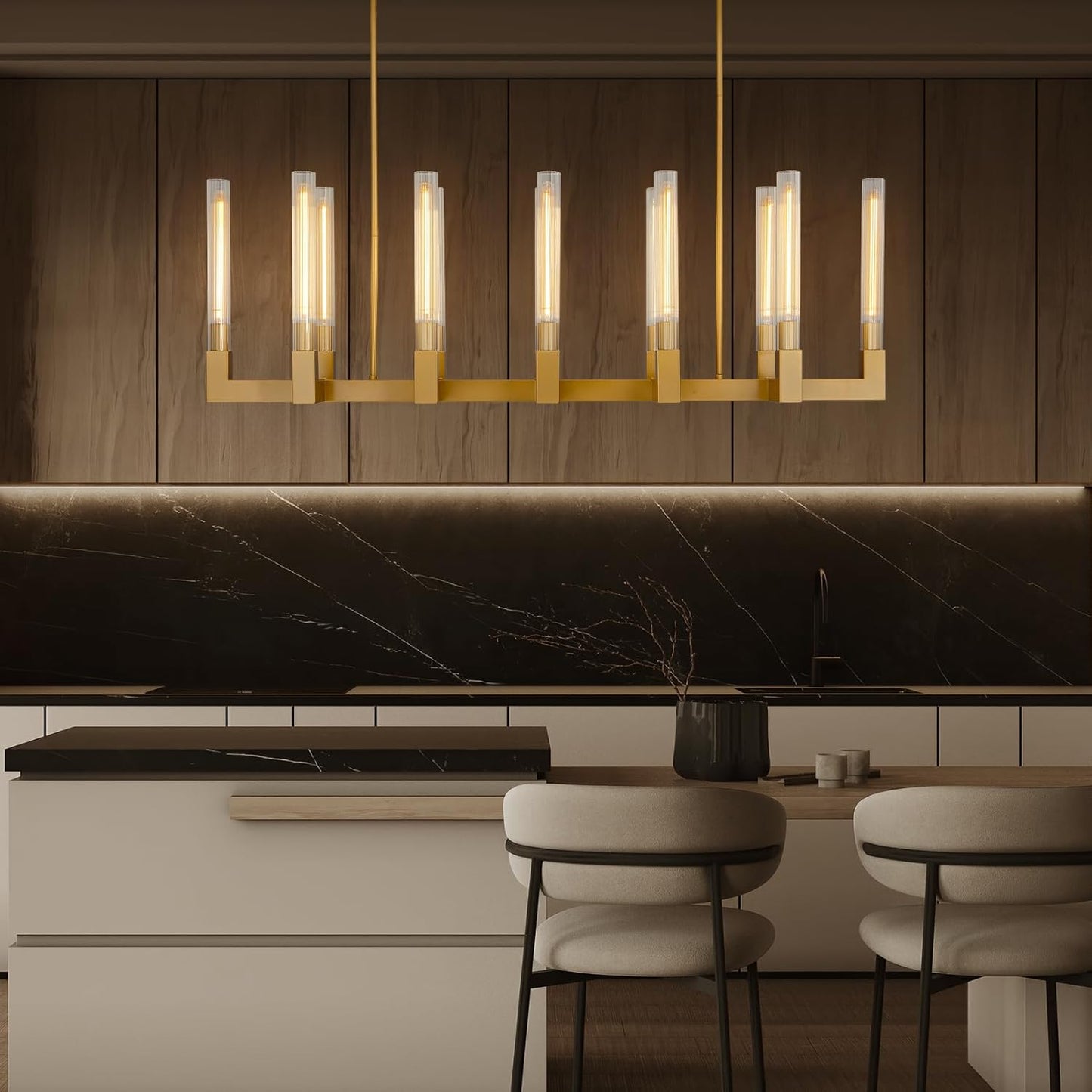 Modern glass tube chandelier