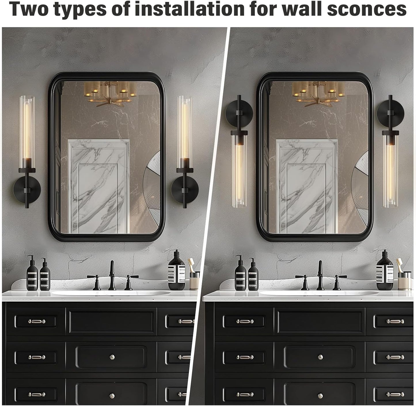 Modern glass tube wall lamp