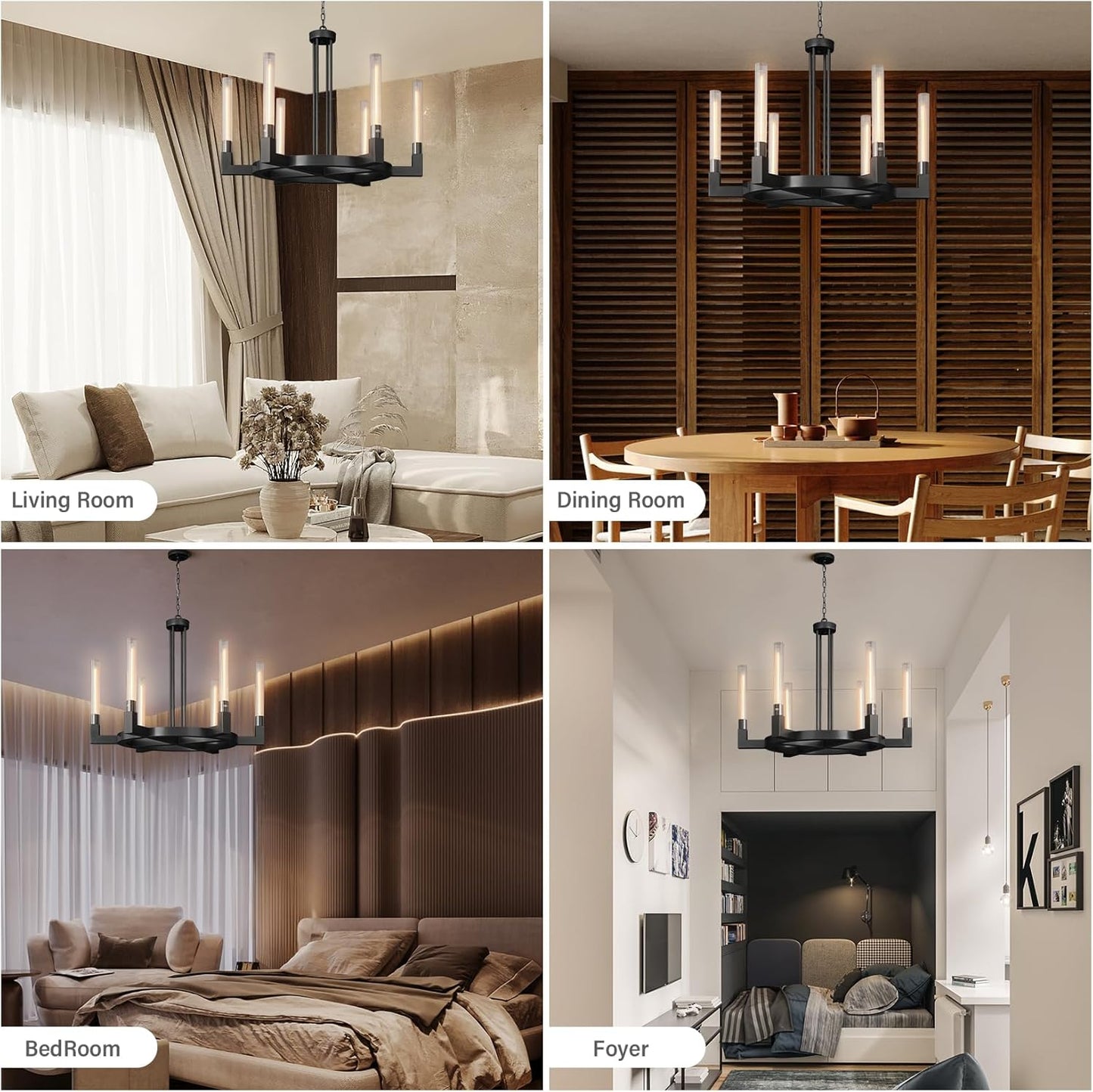 Modern glass tube chandelier
