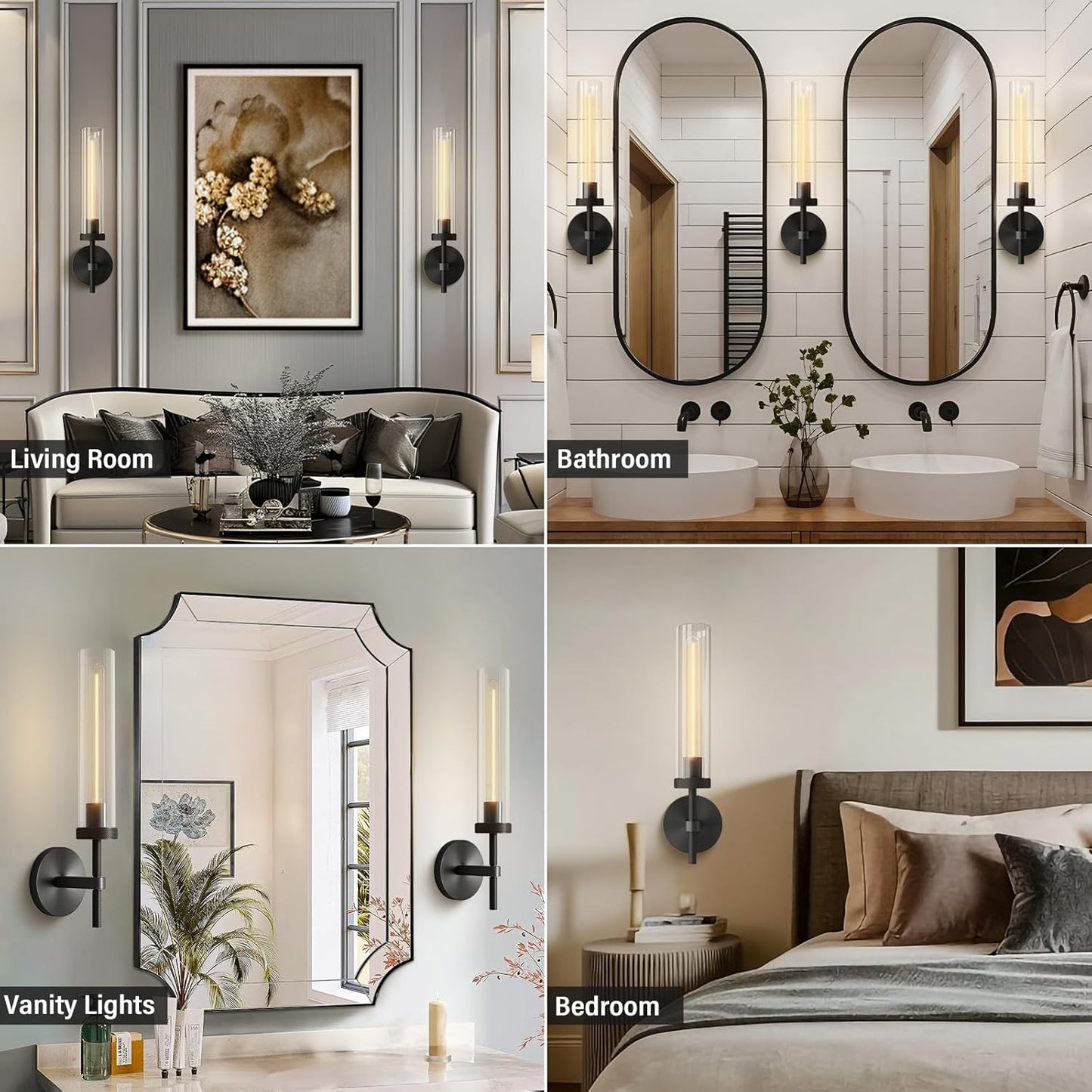 Modern glass tube wall lamp