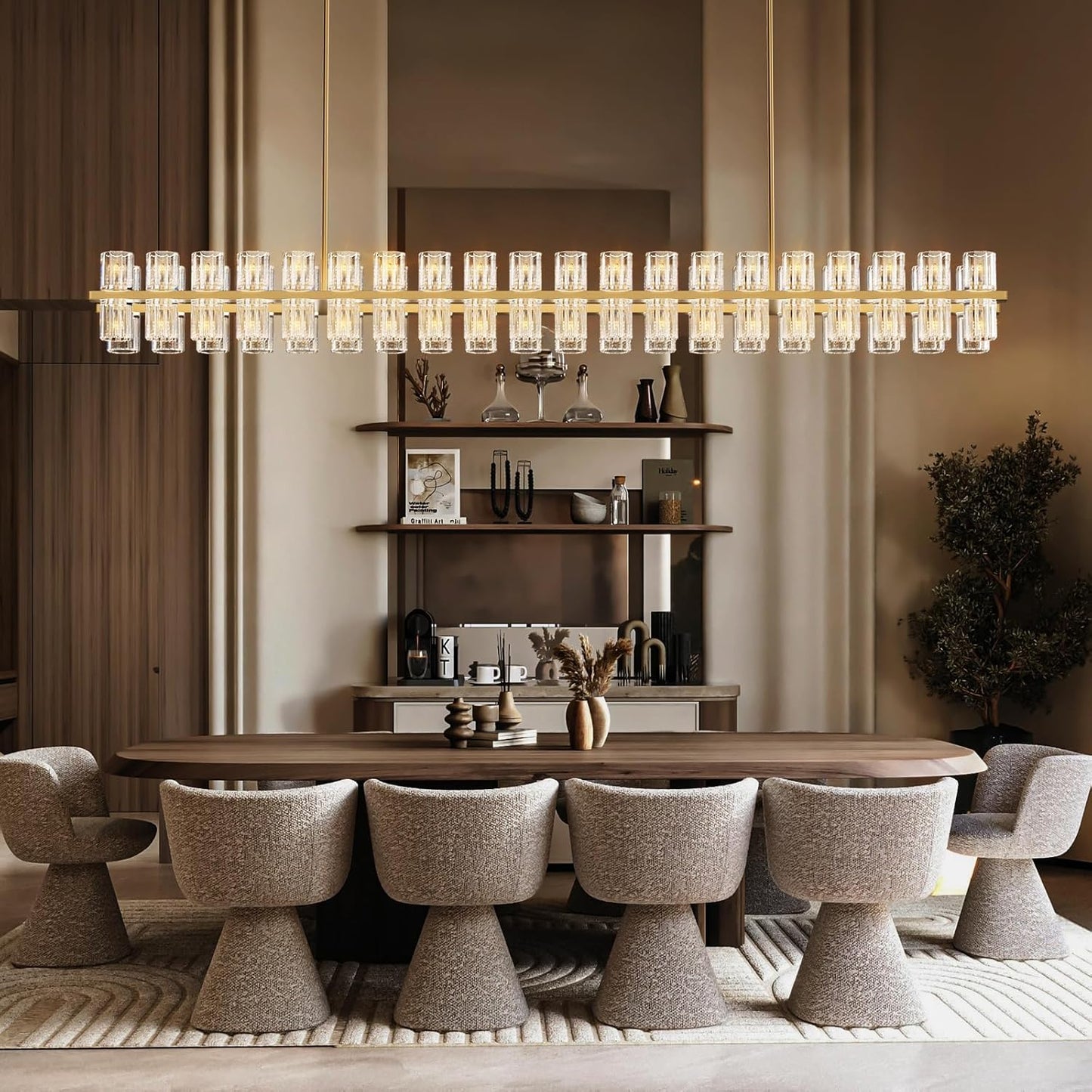 Modern Crystal Chandelier – Gold / Black – Multiple Sizes & Shapes