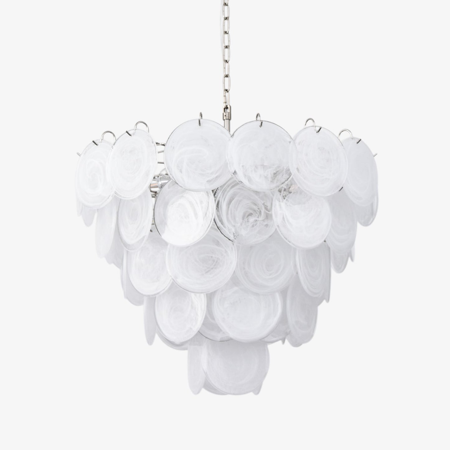 White Murano Disc Chandelier - YIOSI