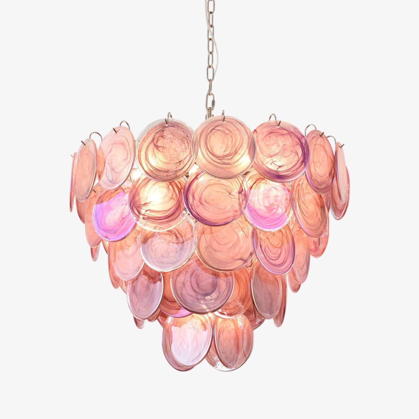 Pink Murano Disc Chandelier - YIOSI