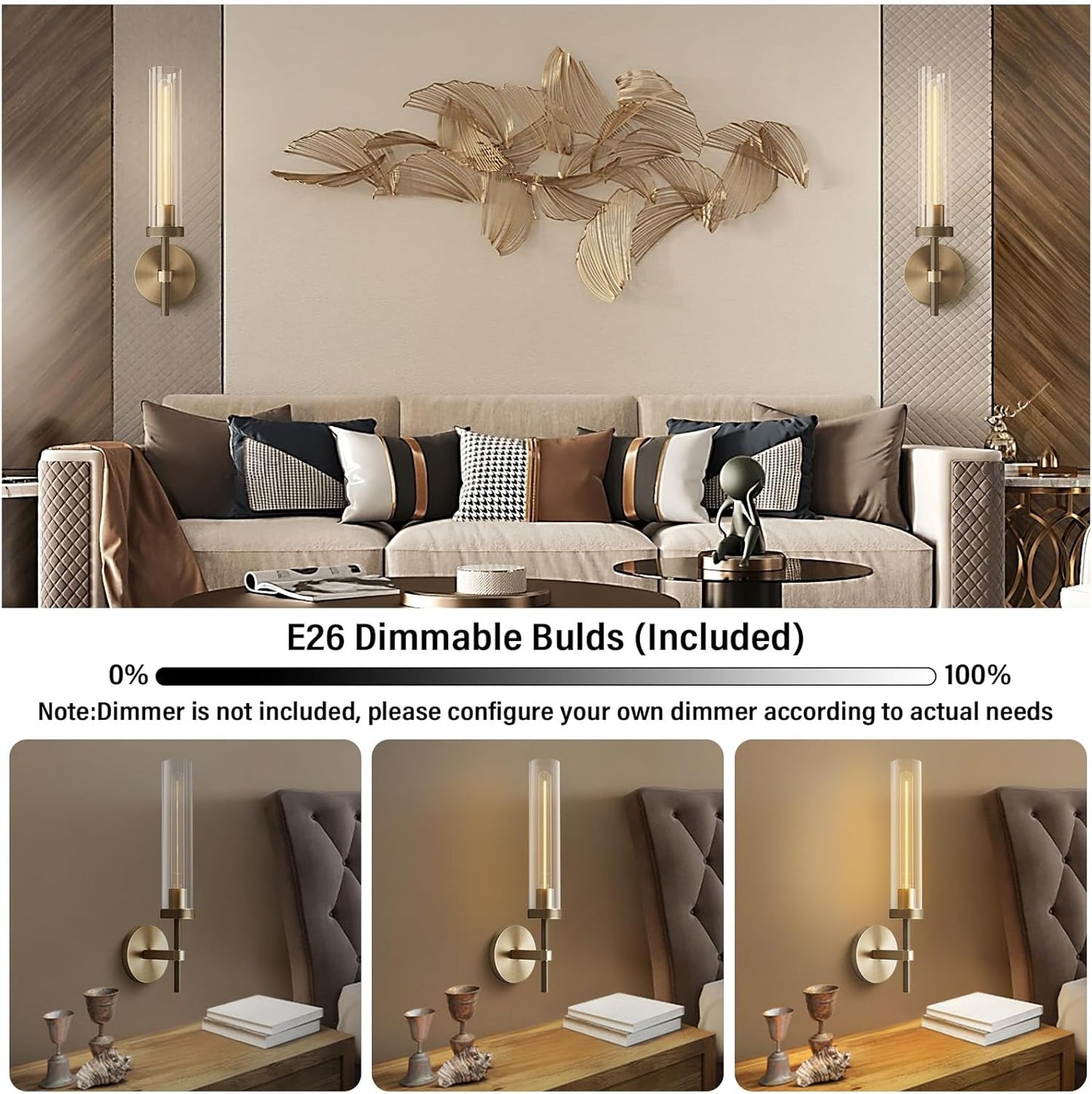 Modern glass tube wall lamp