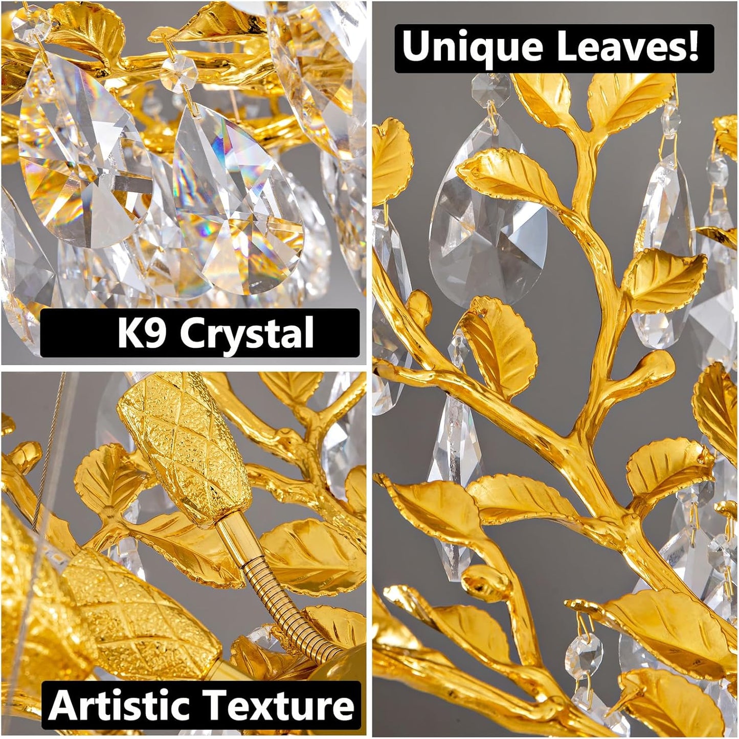 Modern crystal leaf-shaped chandelier