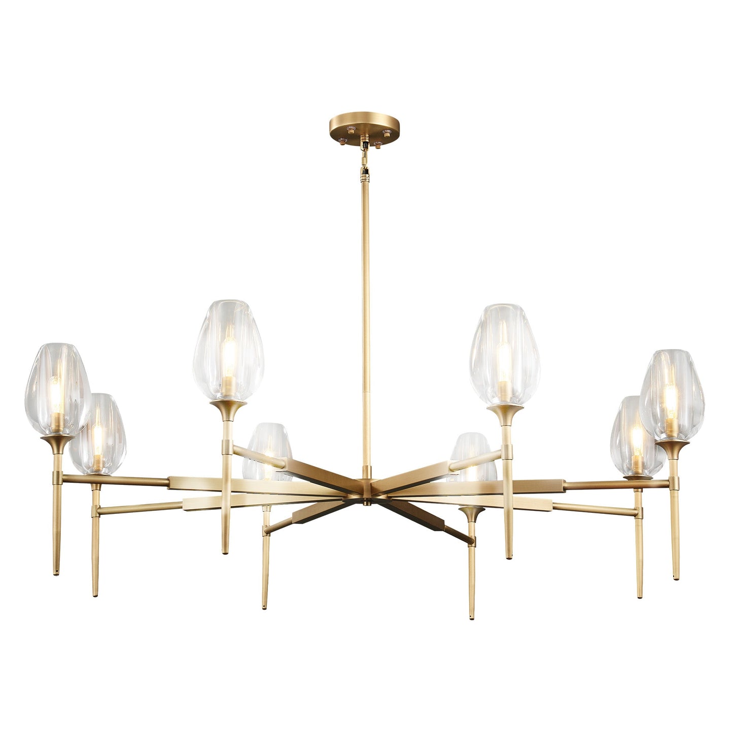 Modern tulip shaped crystal chandelier
