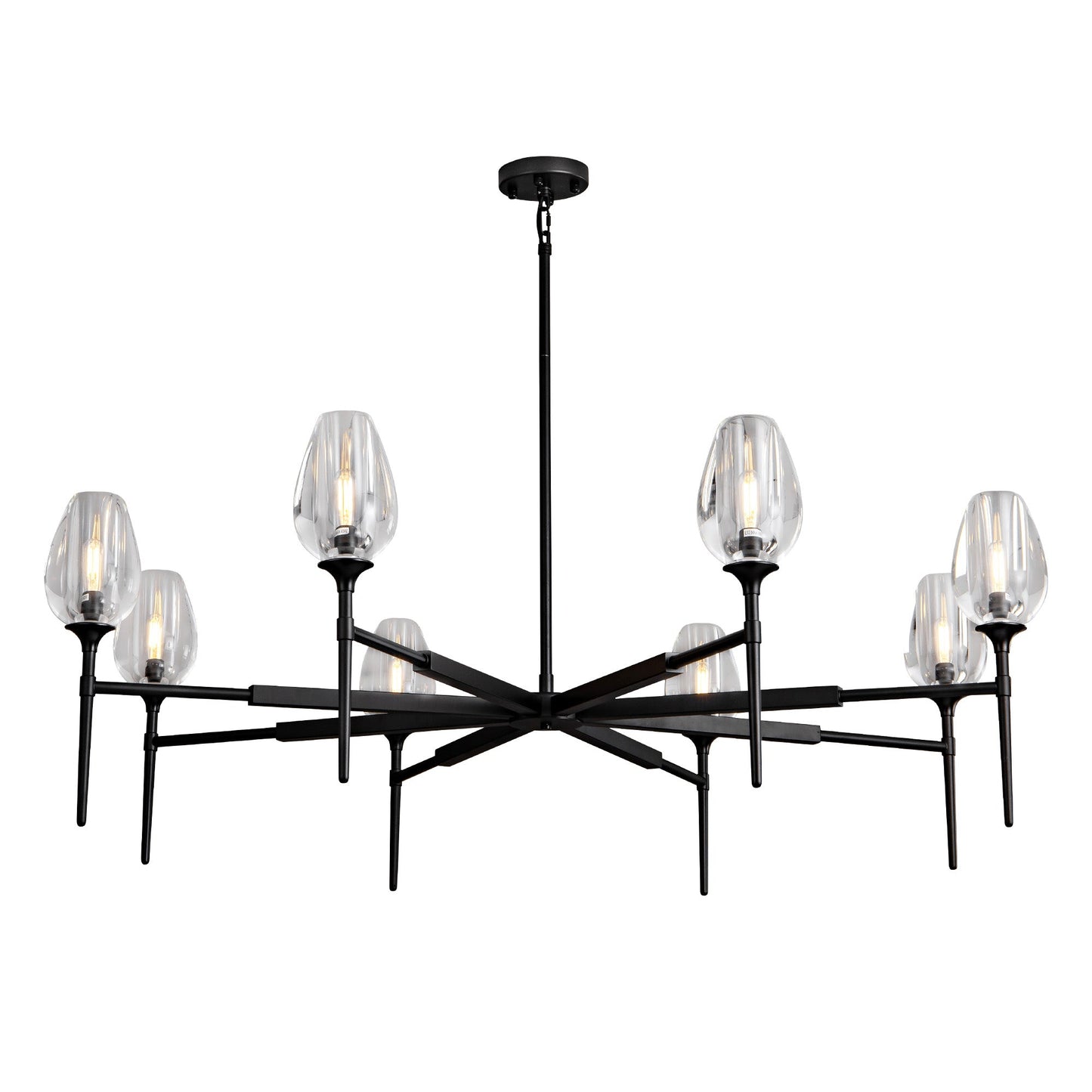 Modern tulip shaped crystal chandelier