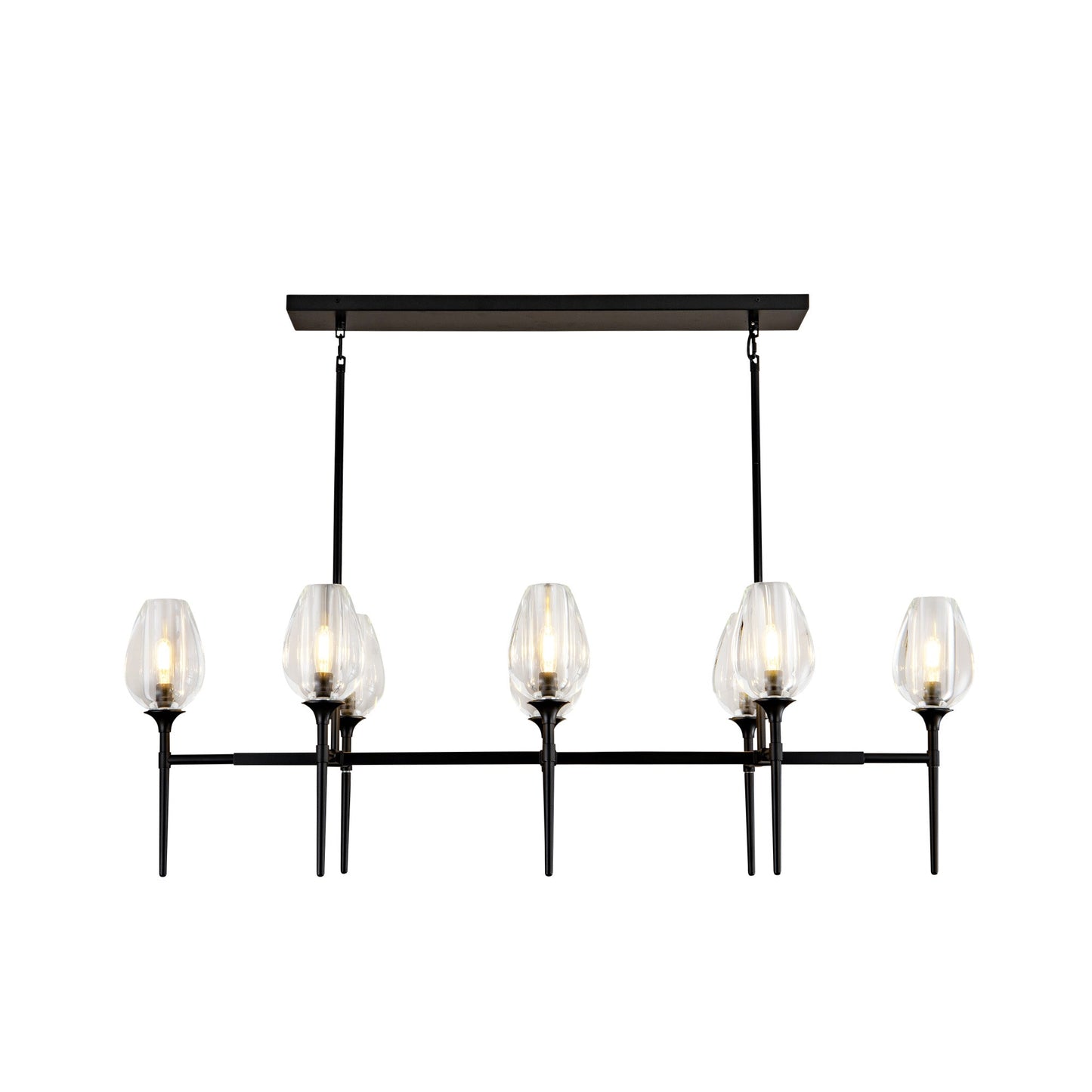 Modern tulip shaped crystal chandelier