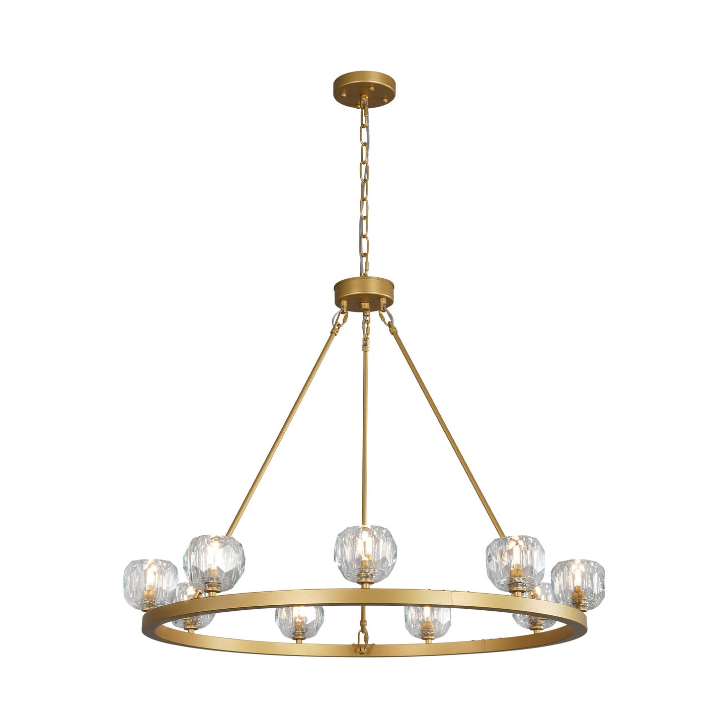 Modern Carriage Wheel Crystal Chandelier Gold / Round D36’’