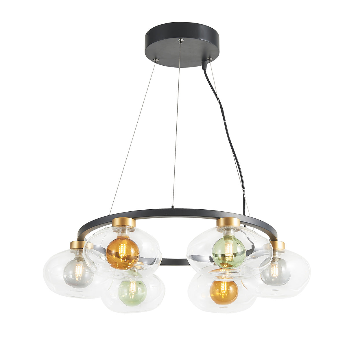 Modern Circular Glass Lampshade Pendant Light Φ600 × H1500