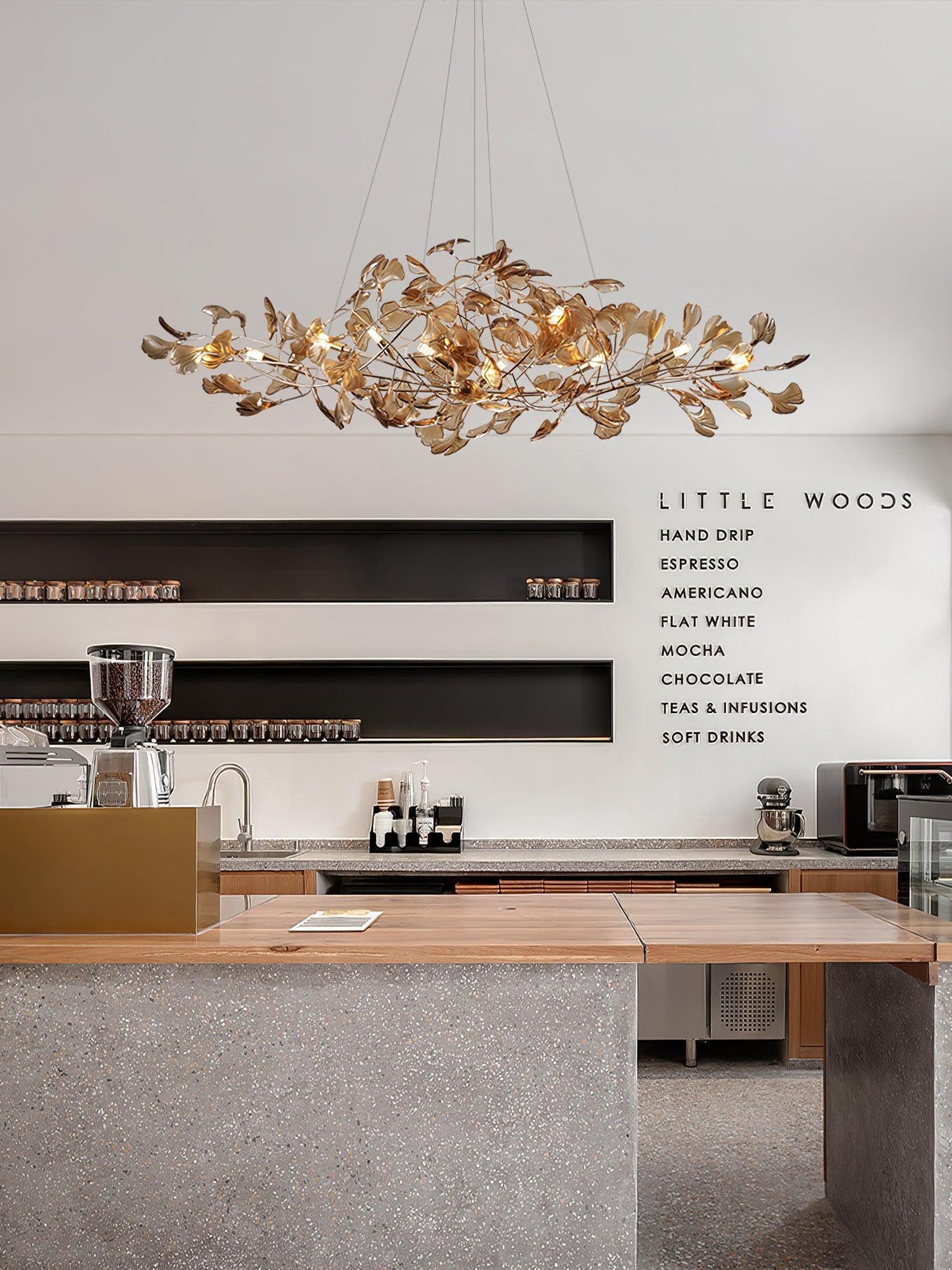 Acrylic Ginkgo Leaf Chandelier - YIOSI