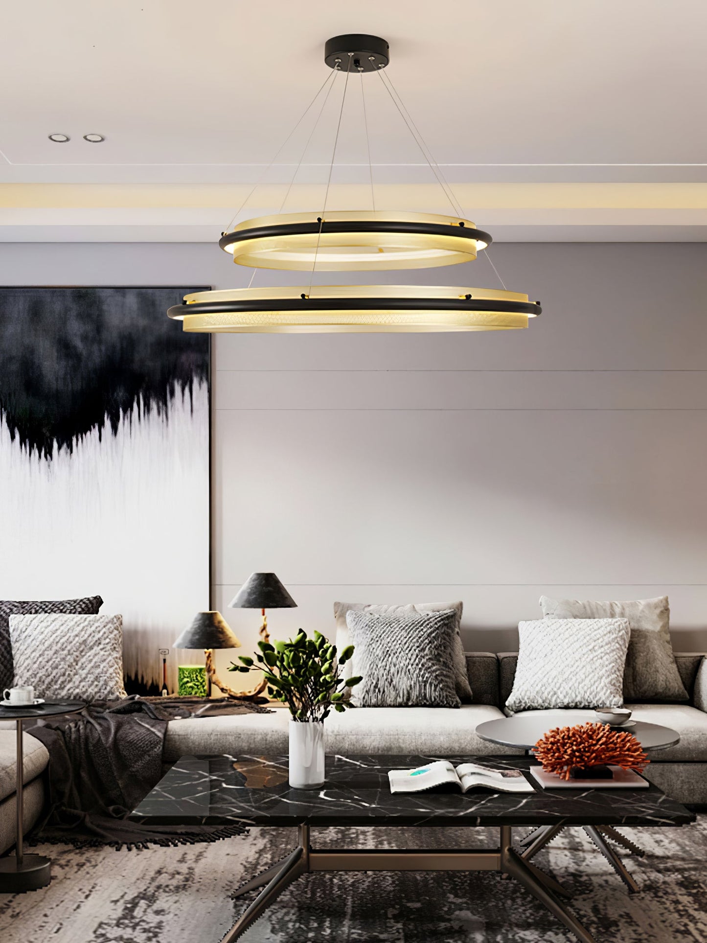 Acrylic LED Round Chandelier - YIOSI