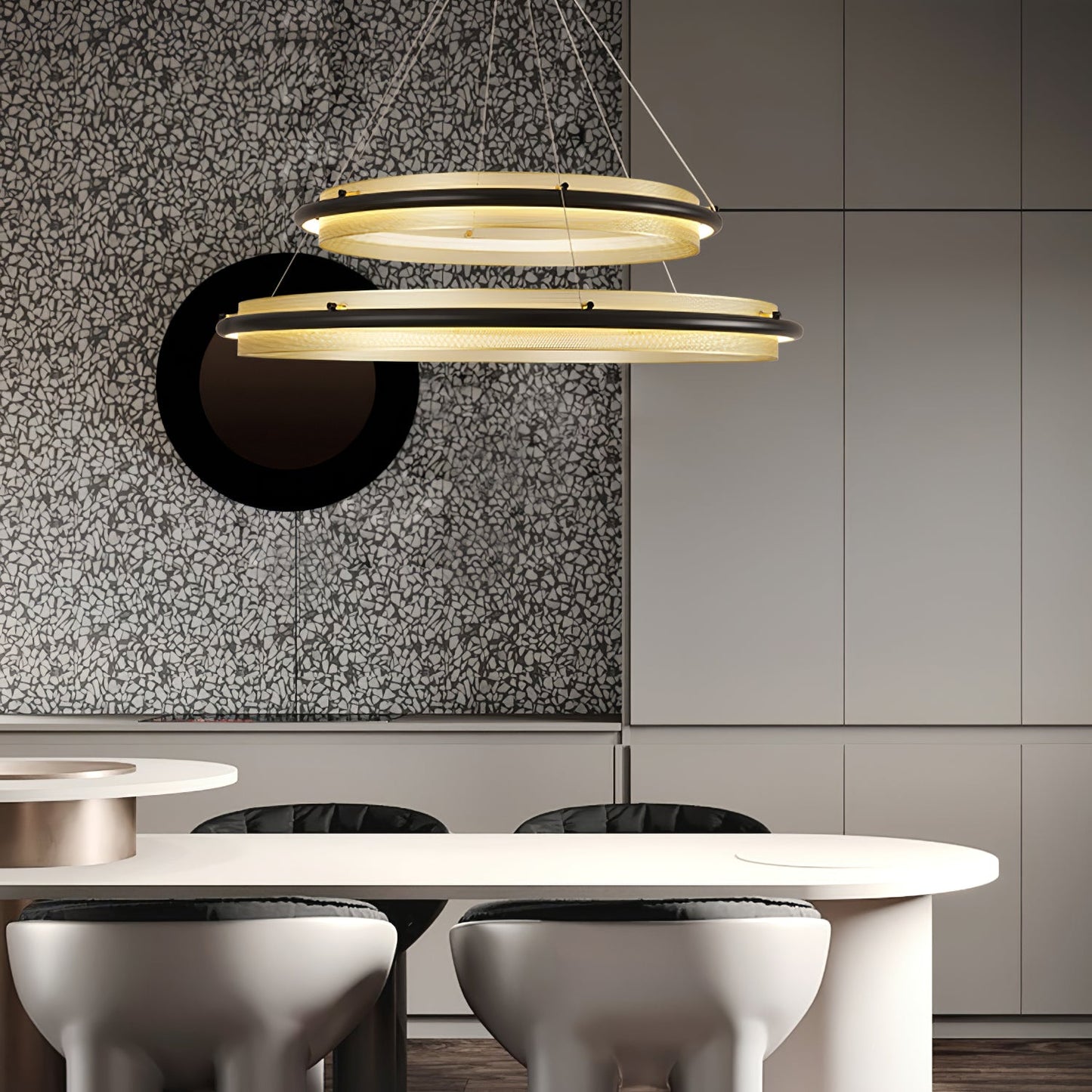 Acrylic LED Round Chandelier - YIOSI