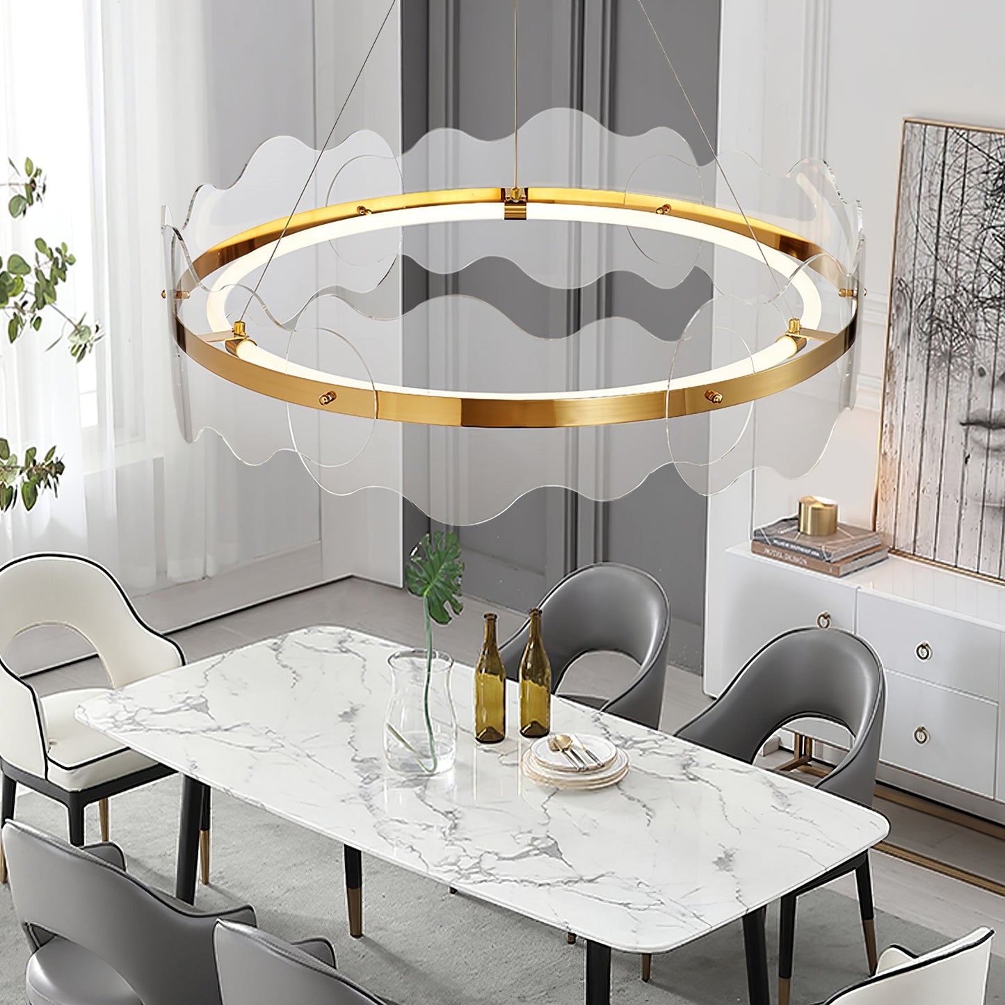 Acrylic Wave Chandelier - YIOSI