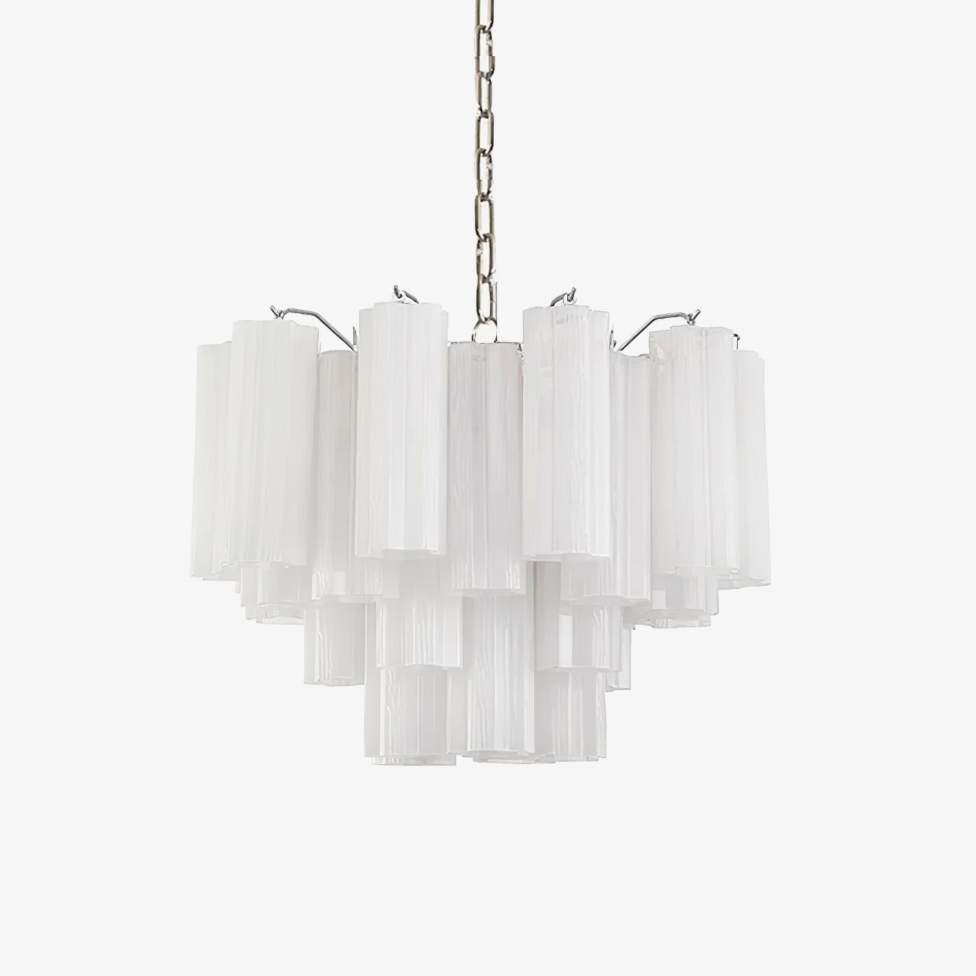 Addis Modern Murano Glass & Nickel Chandelier – Luxe Ceiling Light