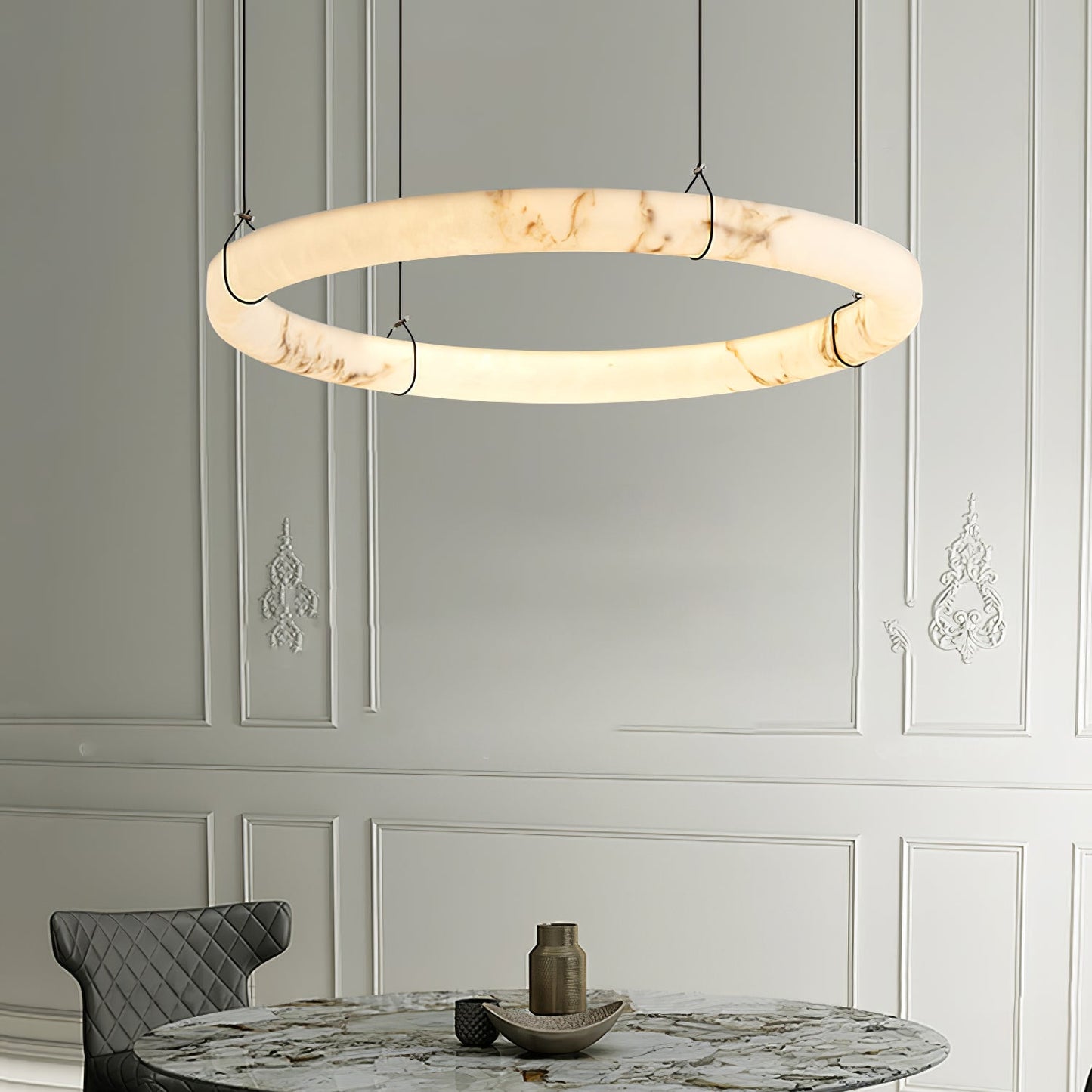 Alabaster Ring Pendant Lamp - YIOSI