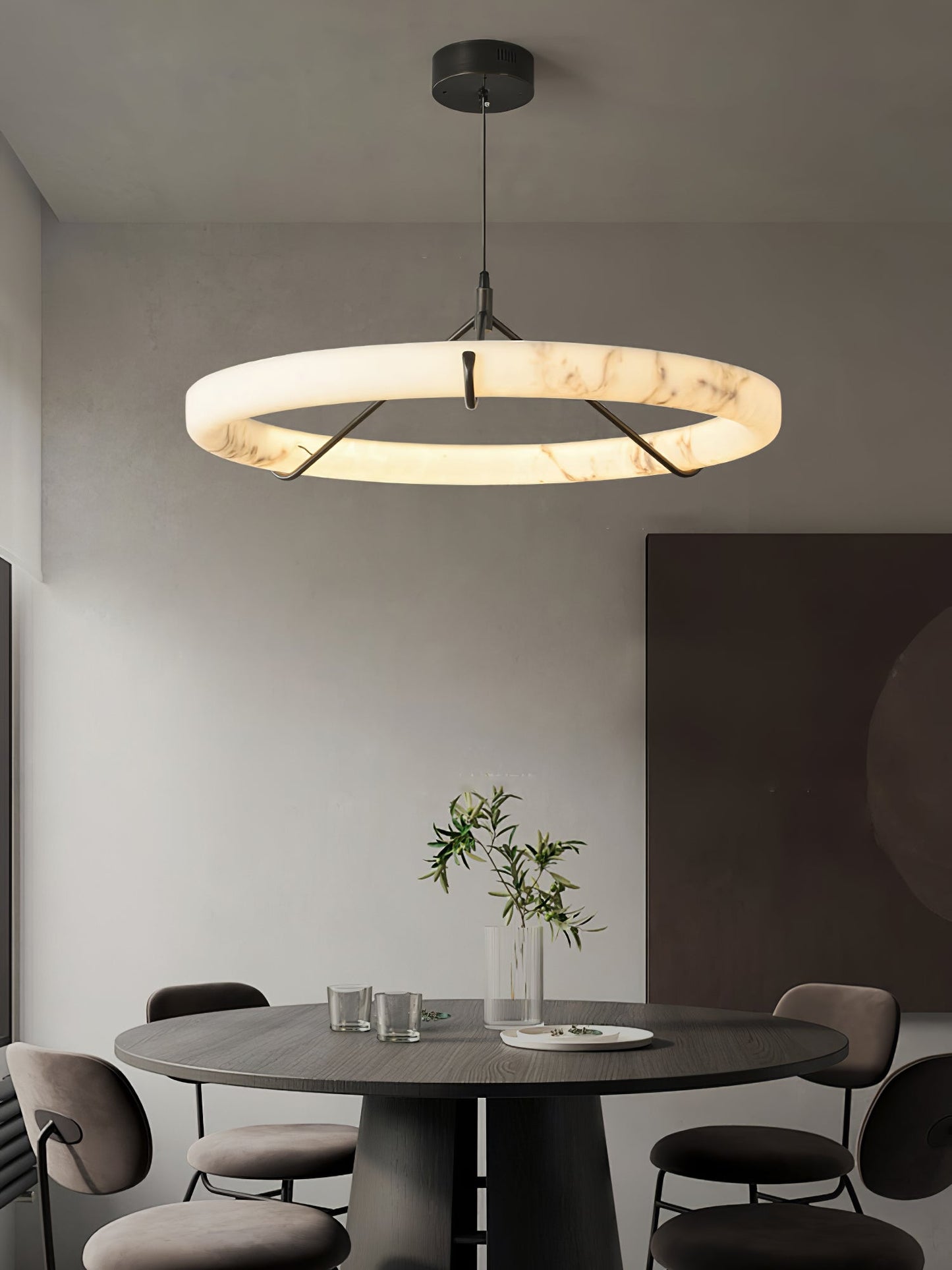 Alabaster Ring Pendant Lamp - YIOSI
