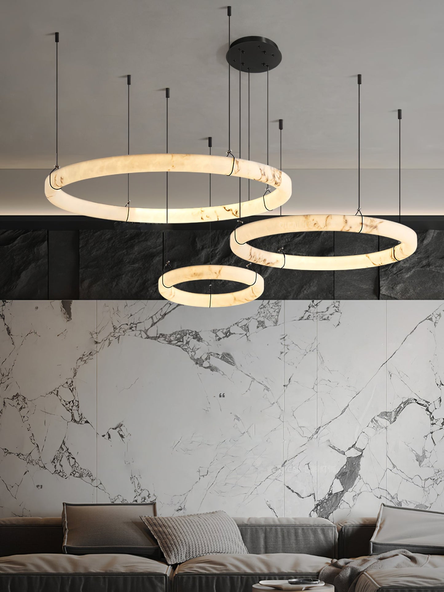 Alabaster Ring Pendant Lamp - YIOSI