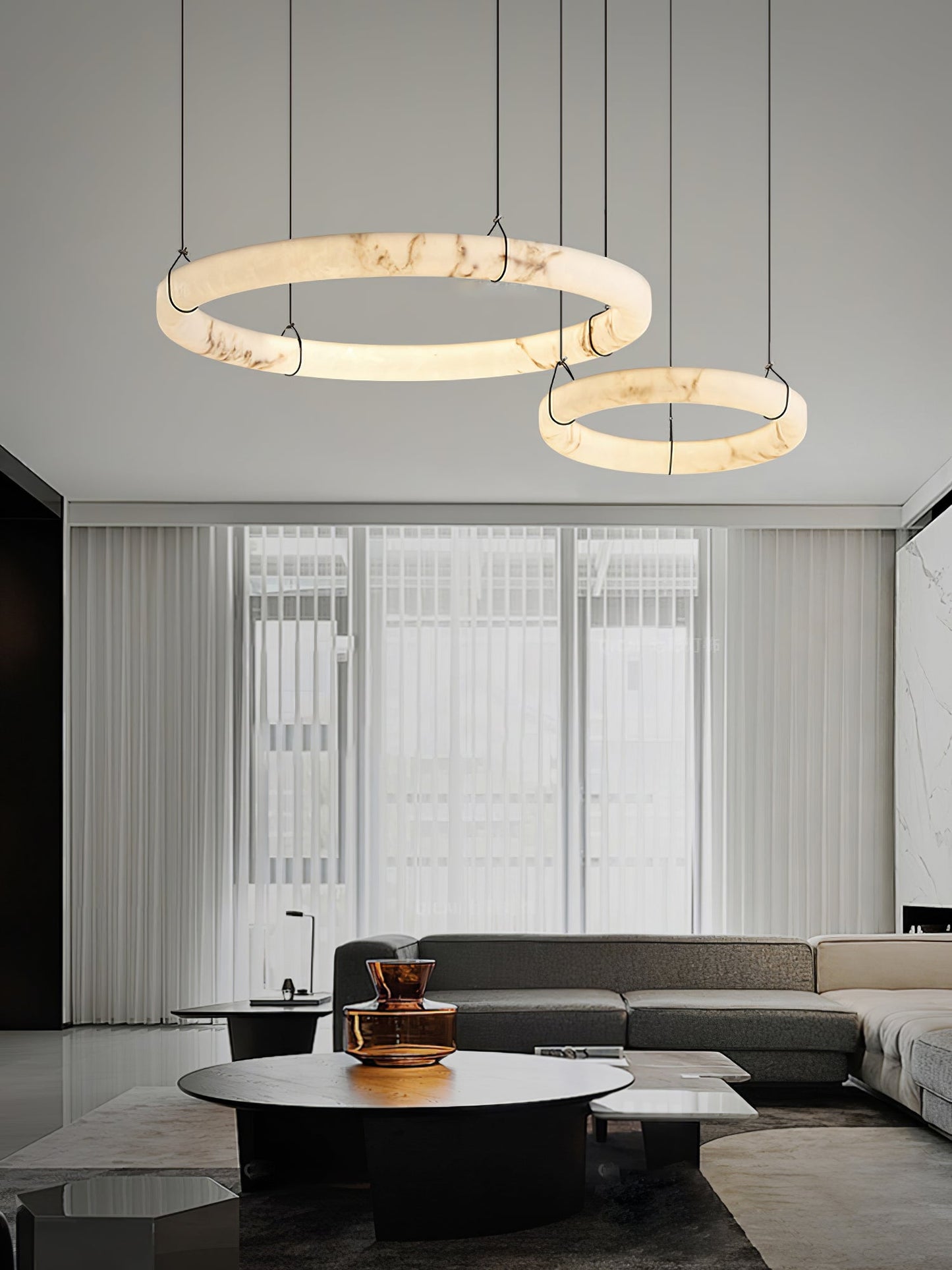 Alabaster Ring Pendant Lamp - YIOSI
