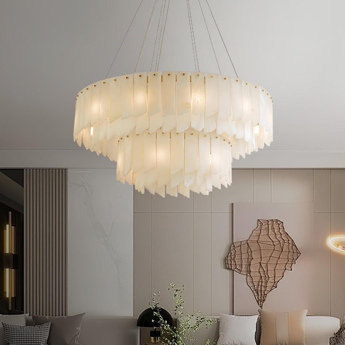 Alabaster Cascade Tiered Chandelier - YIOSI
