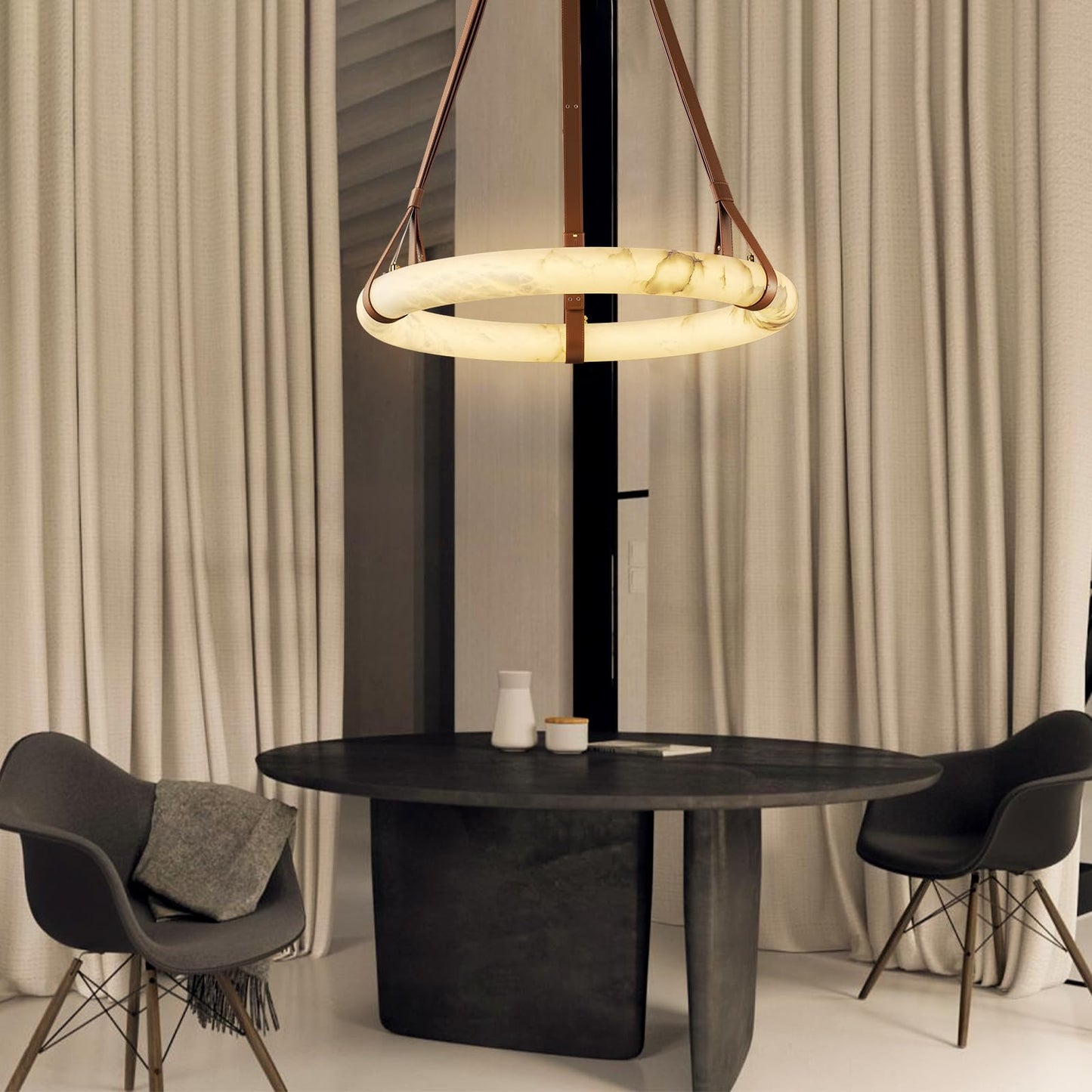 Vakkerlight Oslo Pendant Light B Alabaster Ring Ceiling Fixture