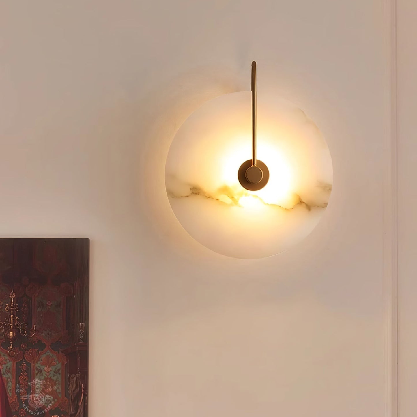 Vakkerlight Alabaster LED Wall Lamp with Gold Black Finish