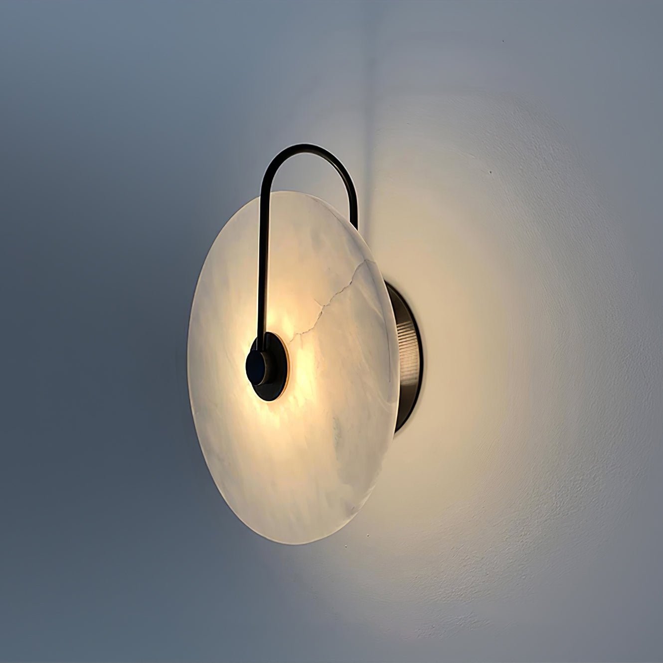 Vakkerlight Alabaster LED Wall Lamp with Gold Black Finish