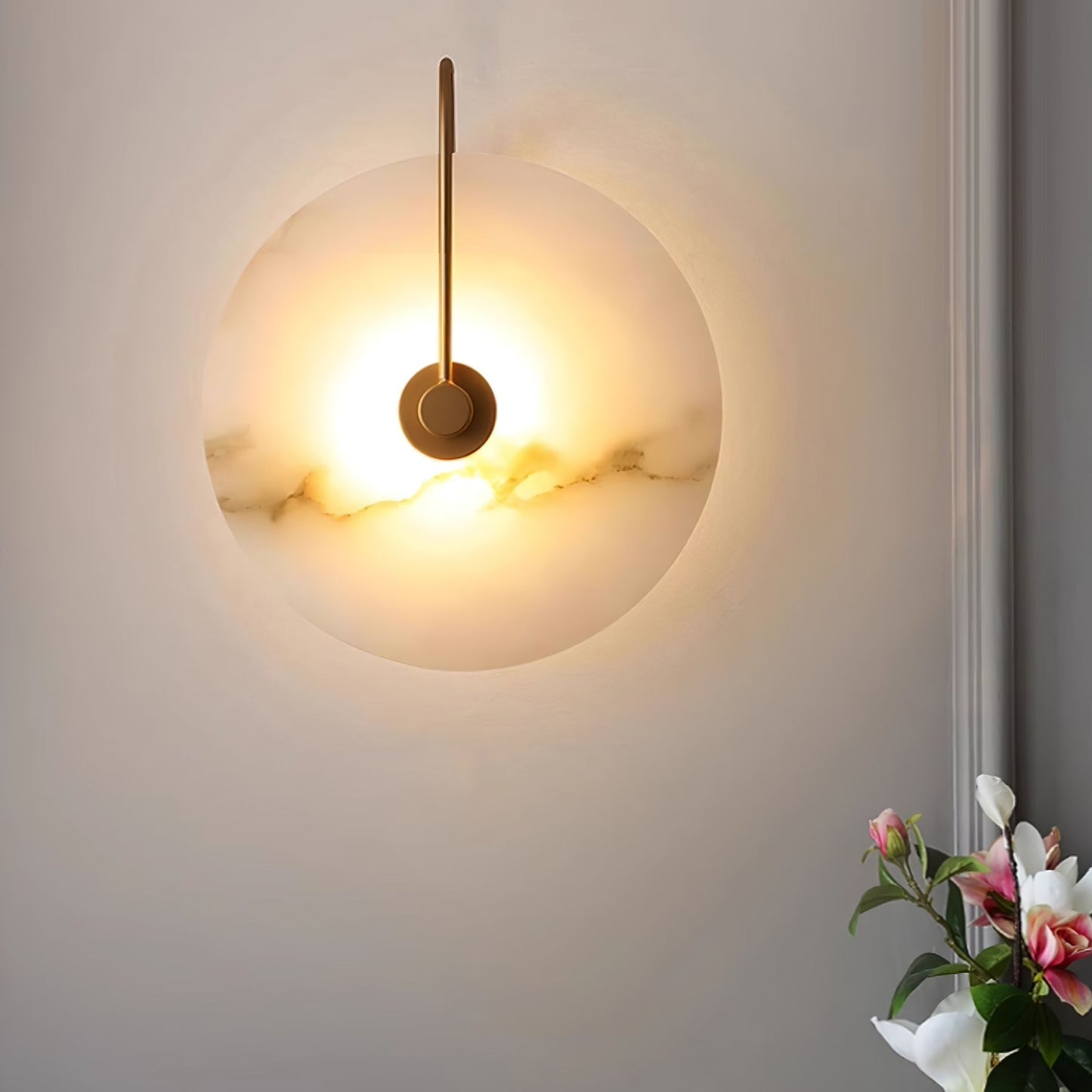Vakkerlight Alabaster LED Wall Lamp with Gold Black Finish