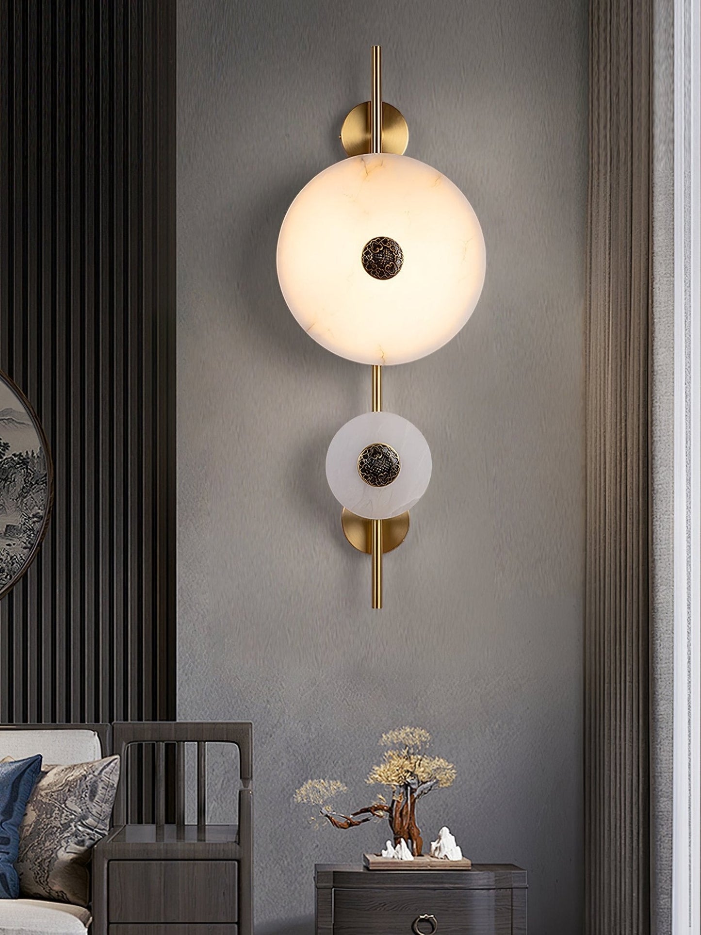 Alabaster Eclipse Wall Light - YIOSI