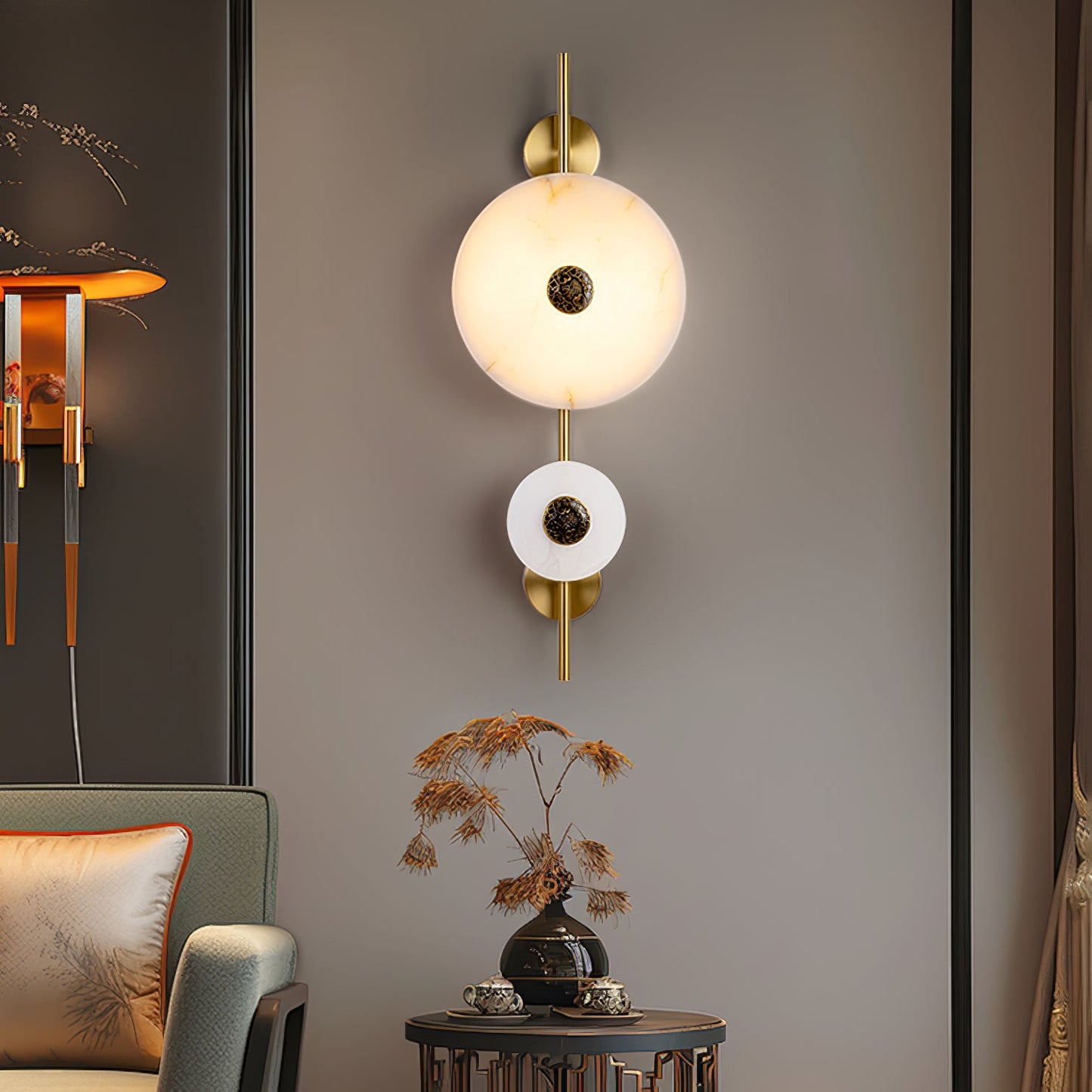 Alabaster Eclipse Wall Light - YIOSI