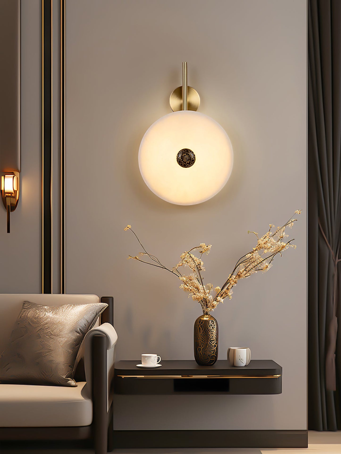 Alabaster Eclipse Wall Light - YIOSI