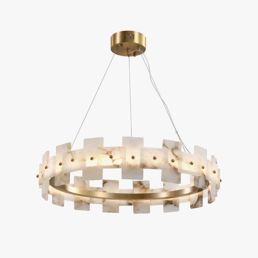 Vakkerlight Alabaster Halo Brass & White LED Chandelier