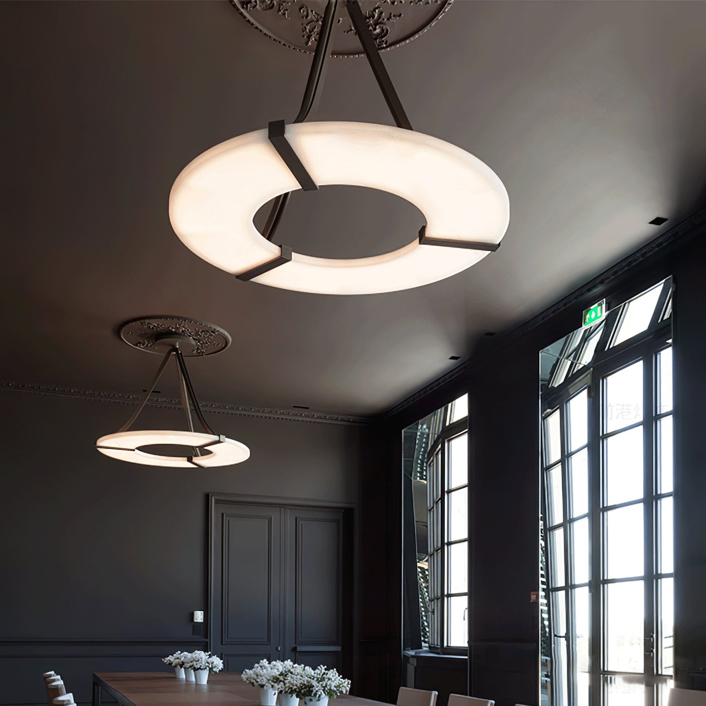 Alabaster Halo Pendant Light - YIOSI