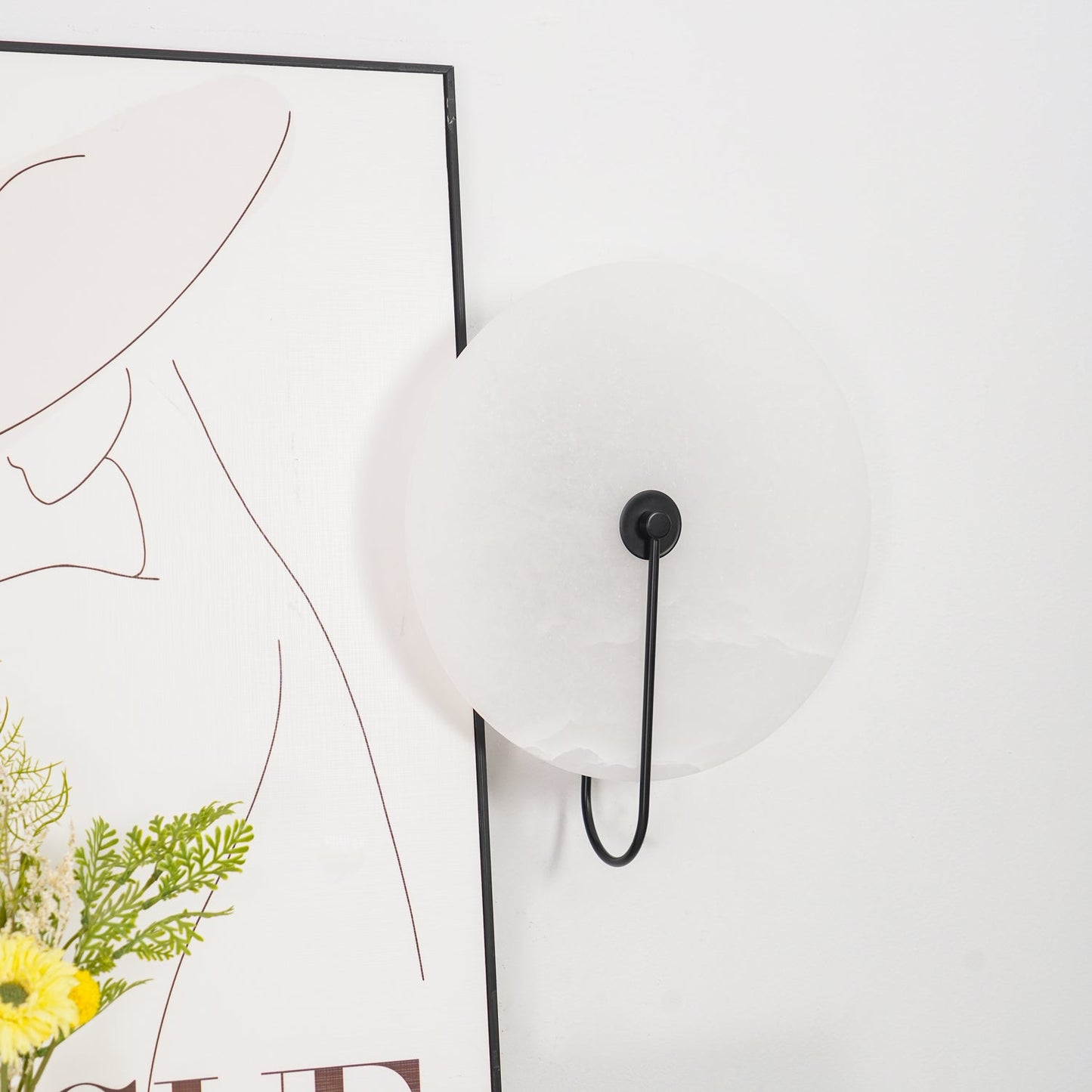 Vakkerlight Alabaster LED Wall Lamp with Gold Black Finish