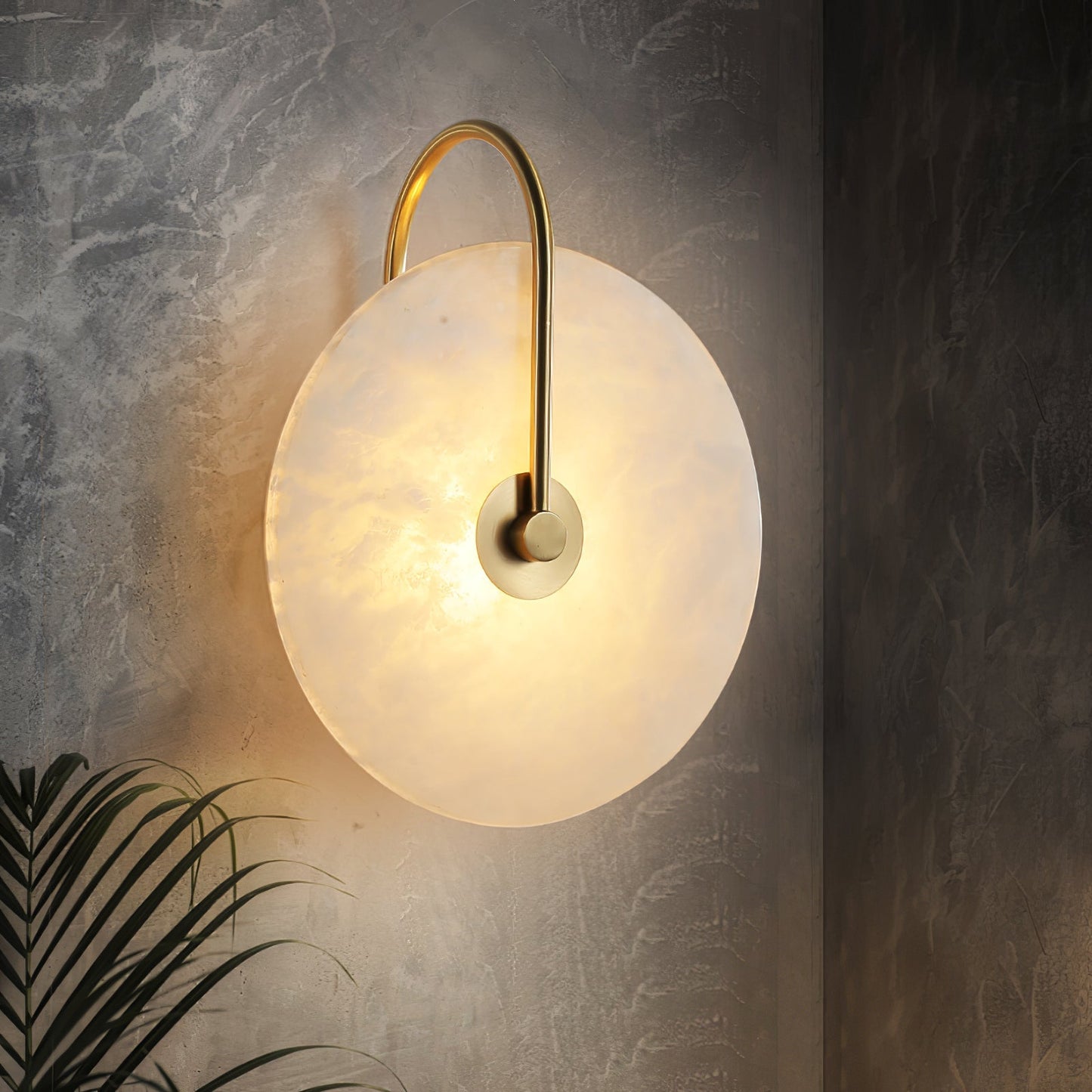 Vakkerlight Alabaster LED Wall Lamp with Gold Black Finish