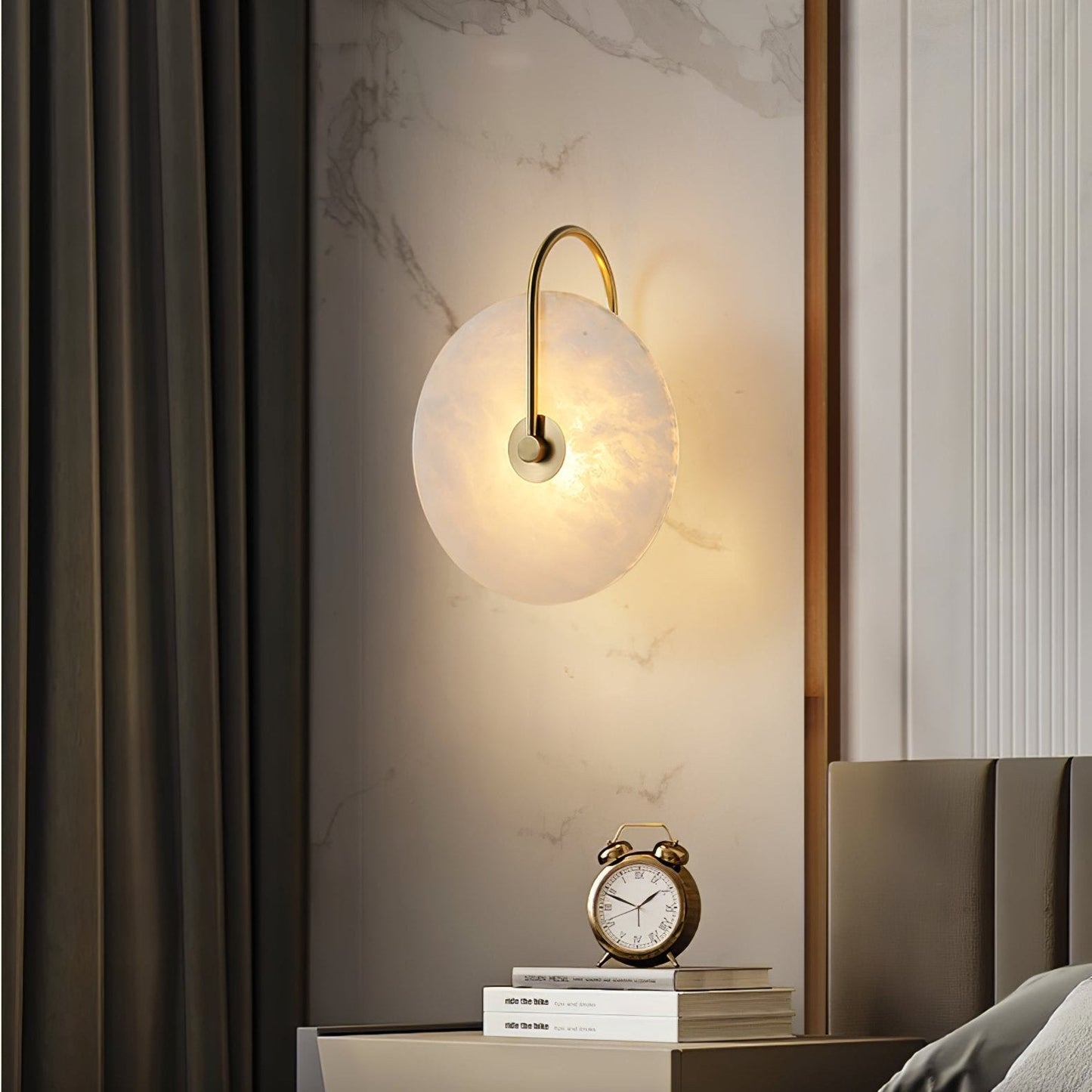 Vakkerlight Alabaster LED Wall Lamp with Gold Black Finish