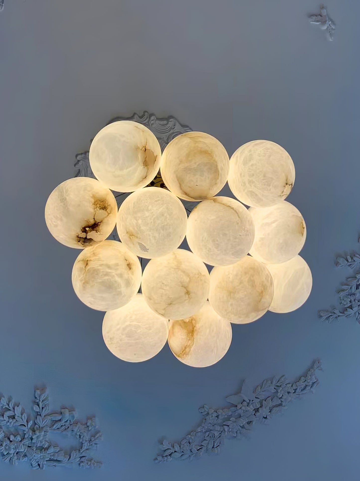 Vakkerlight Alabaster Lunar Chandelier – Modern 7‑19 Light Sphere Fixture