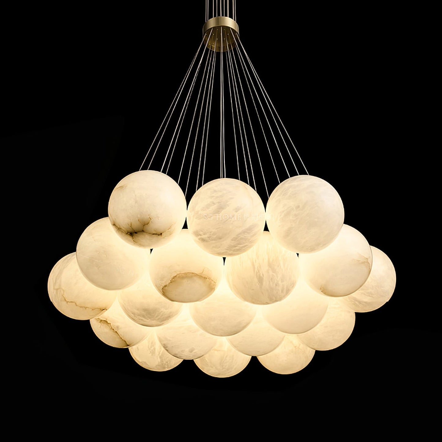 Vakkerlight Alabaster Lunar Chandelier – Modern 7‑19 Light Sphere Fixture