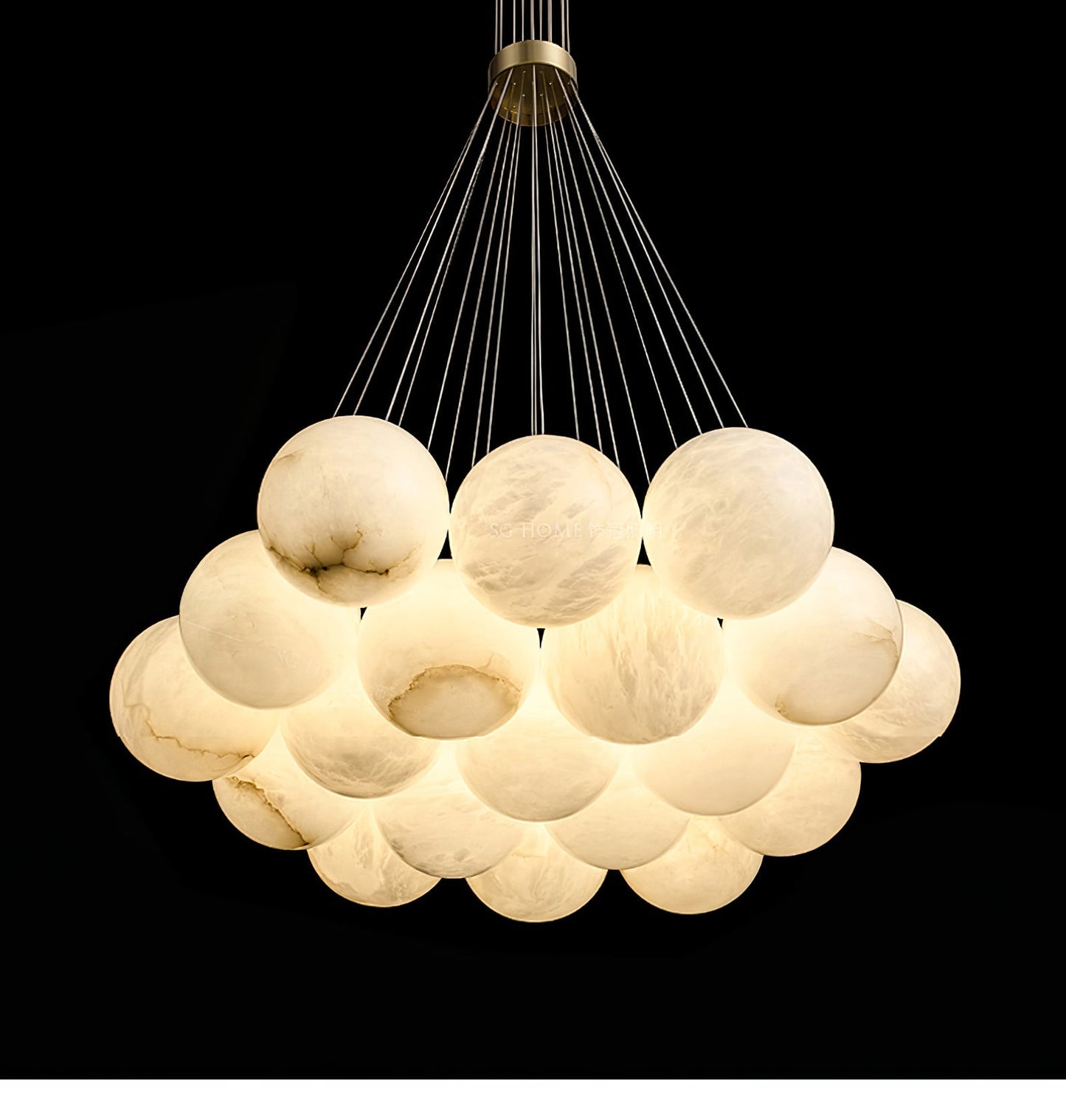 Vakkerlight Alabaster Lunar Chandelier – Modern 7‑19 Light Sphere Fixture