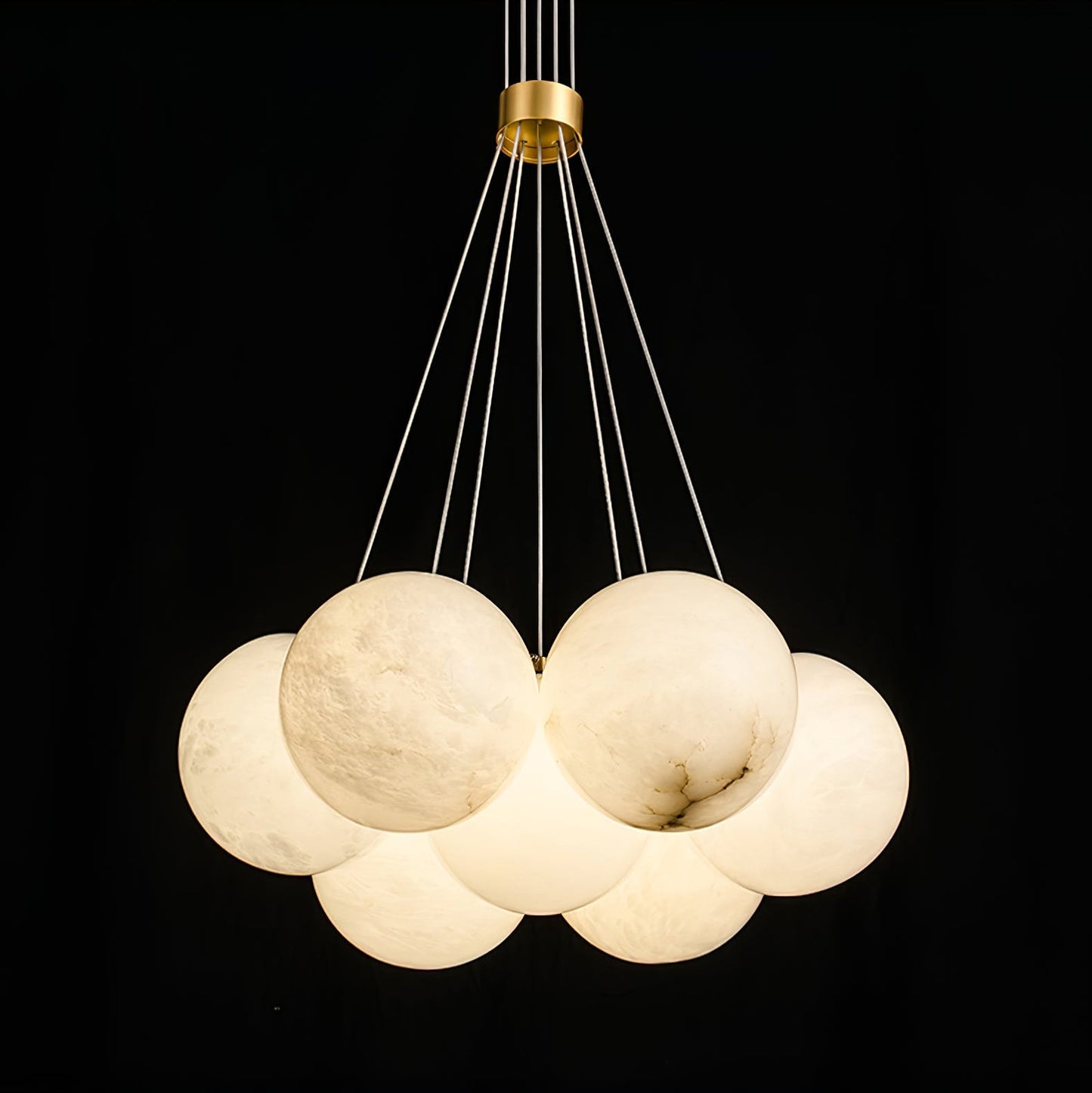 Vakkerlight Alabaster Lunar Chandelier – Modern 7‑19 Light Sphere Fixture