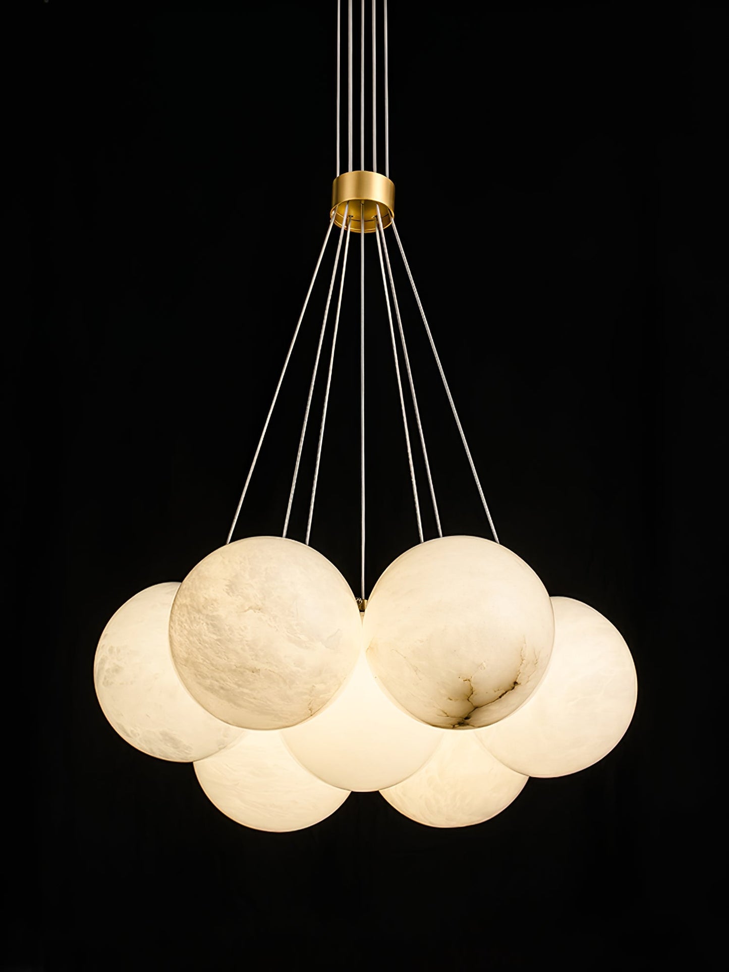 Vakkerlight Alabaster Lunar Chandelier – Modern 7‑19 Light Sphere Fixture