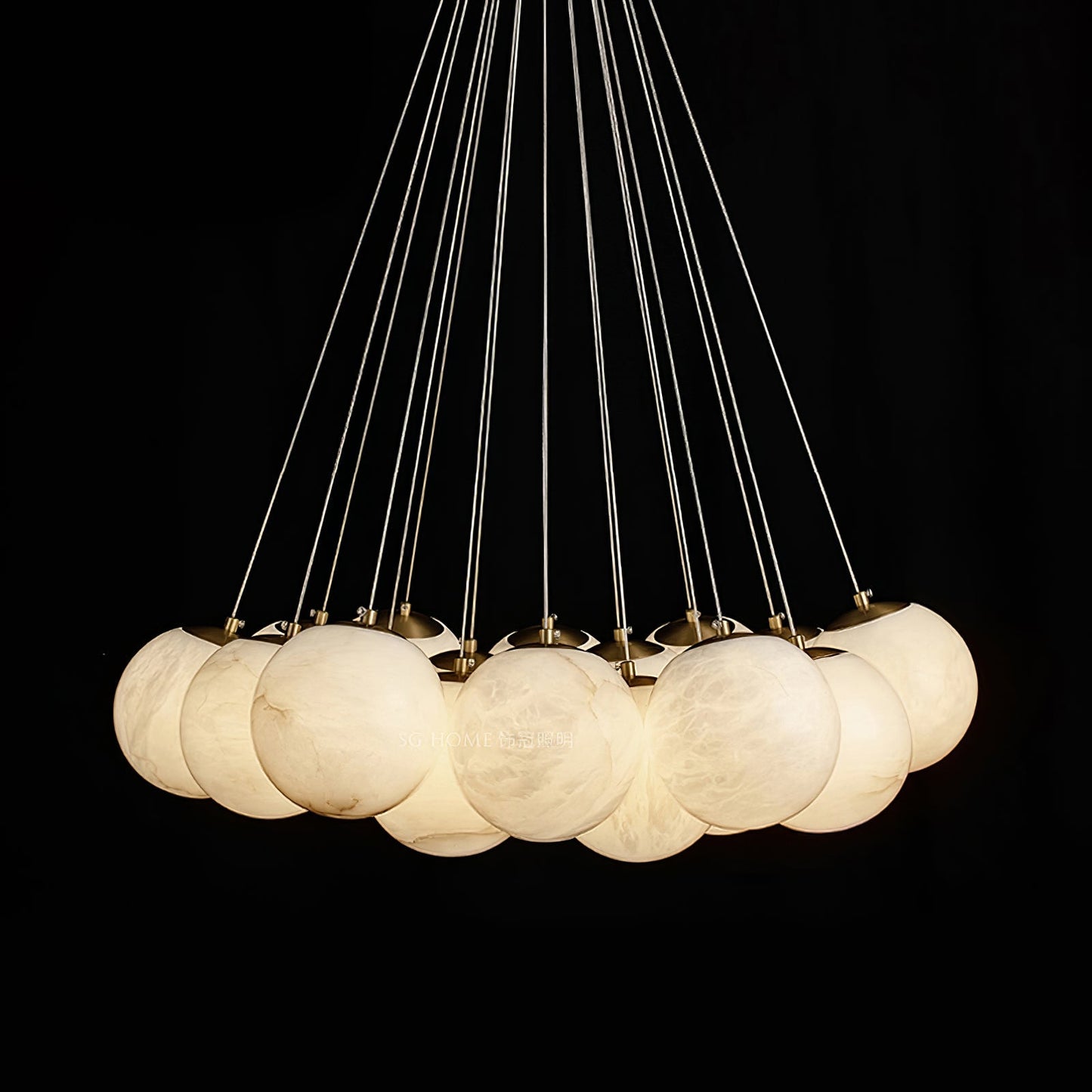 Vakkerlight Alabaster Lunar Chandelier – Modern 7‑19 Light Sphere Fixture