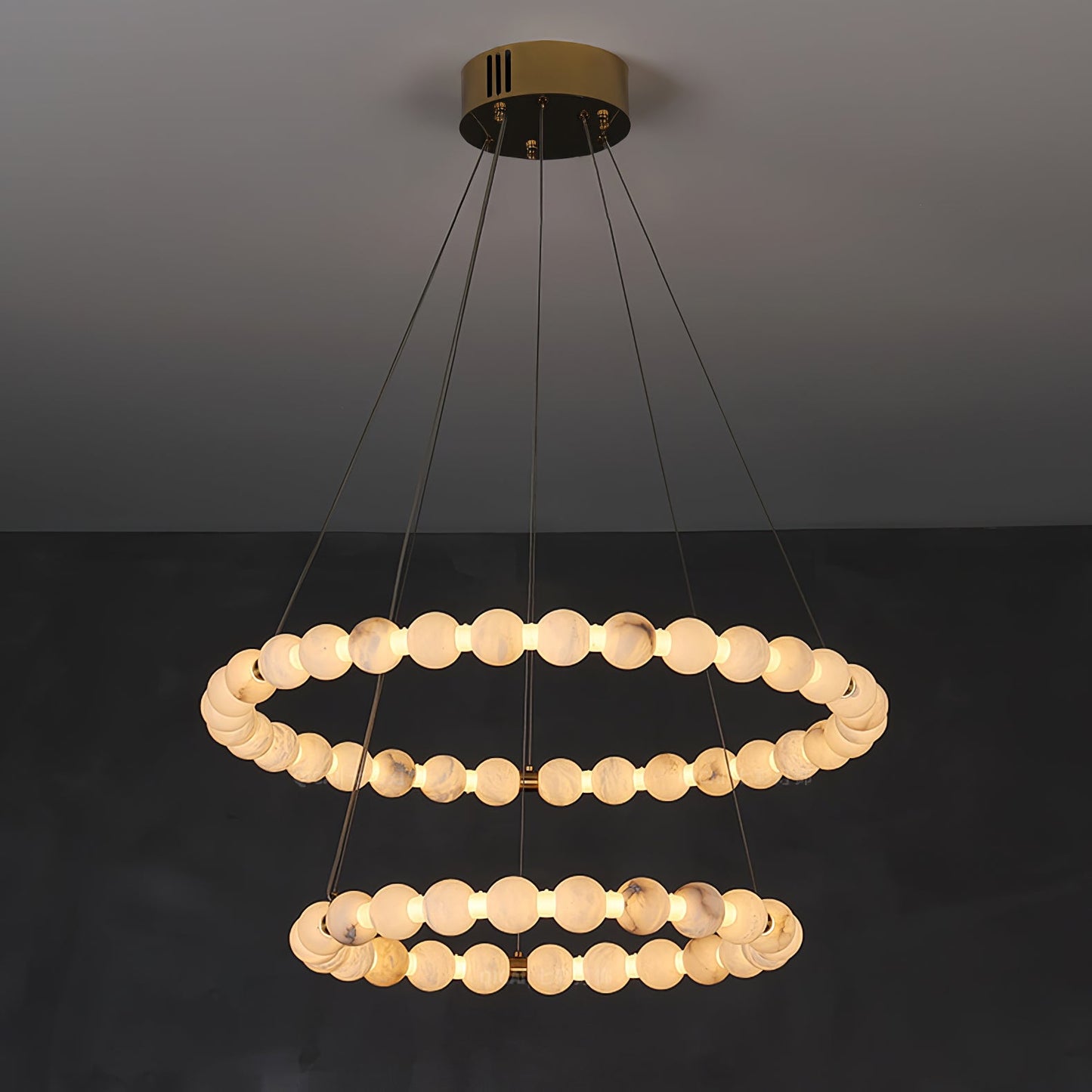 Alabaster Orb Ring Chandelier - YIOSI