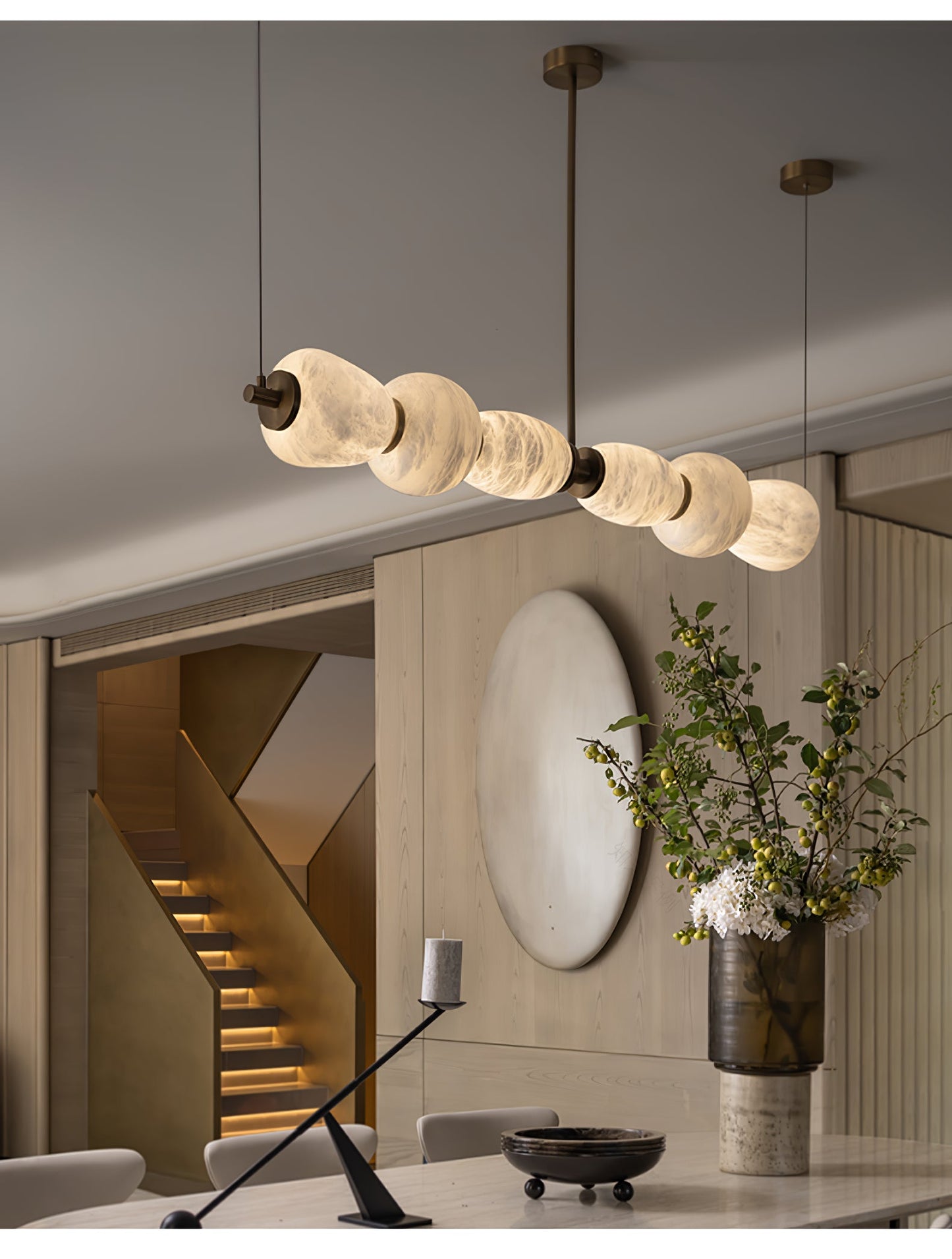 Alabaster Pebble Linear Chandelier - YIOSI