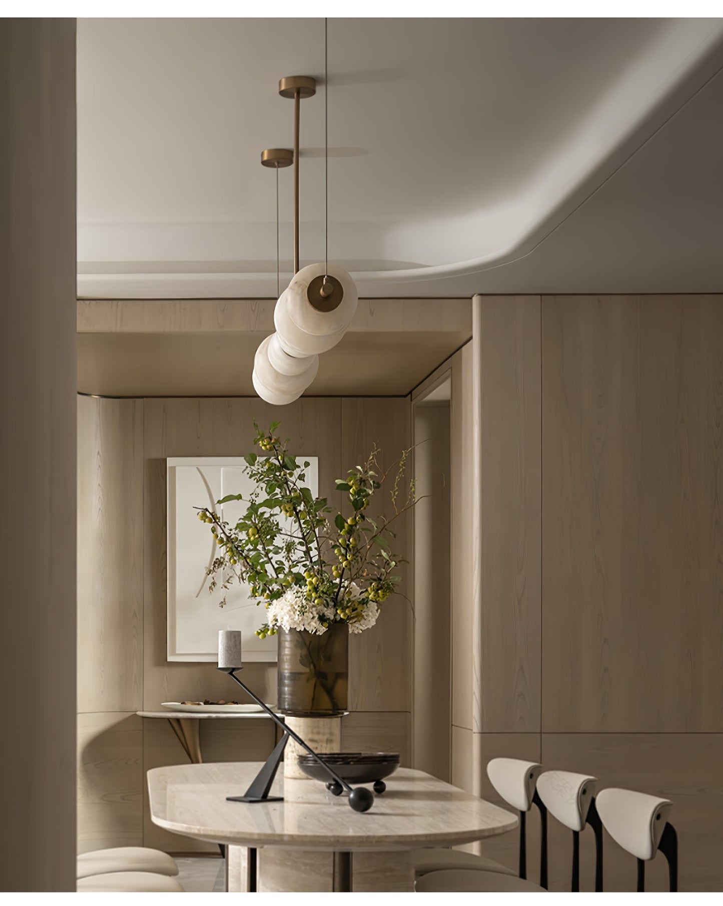 Alabaster Pebble Linear Chandelier - YIOSI